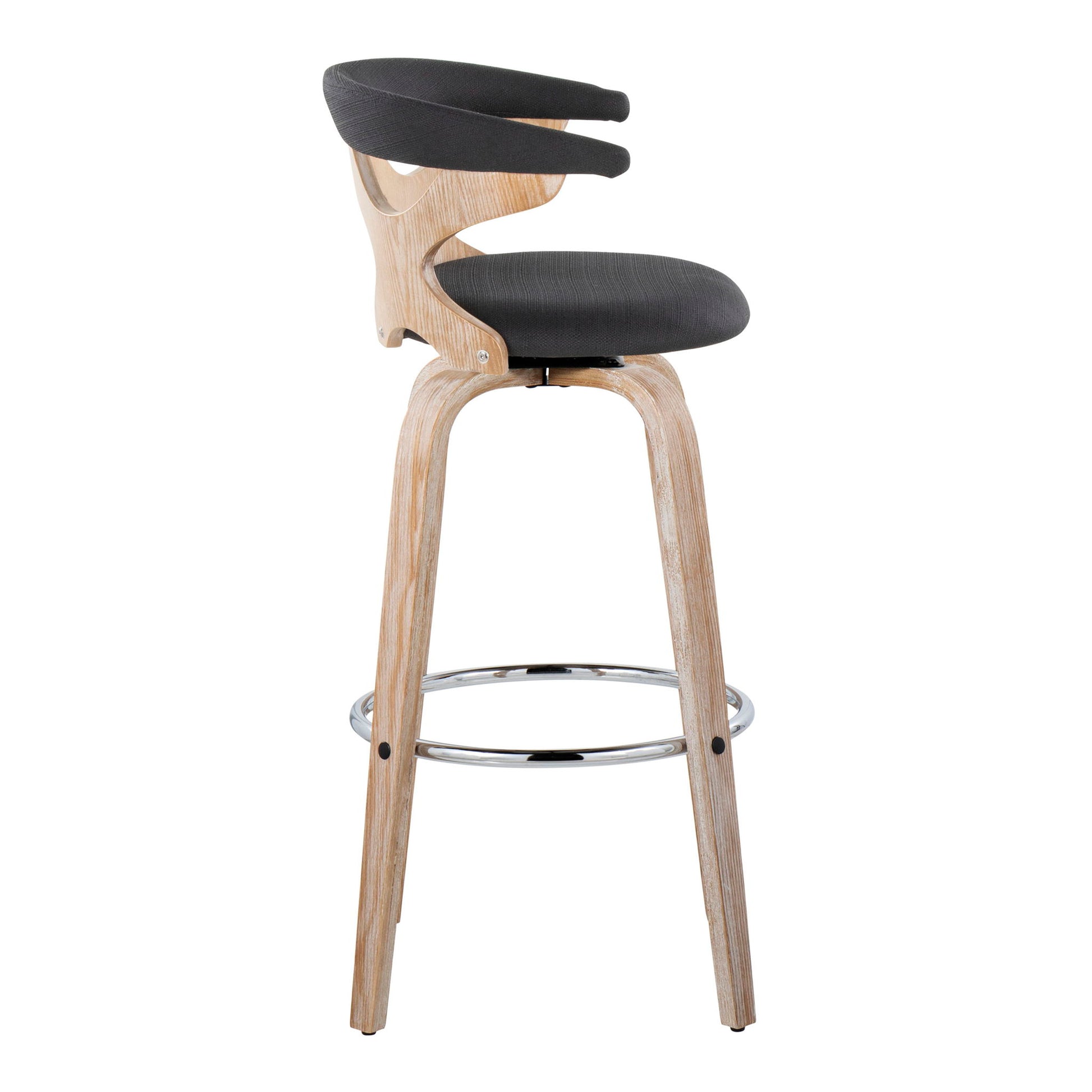 Gardenia - Contemporary Fixed Height Barstool With Swivel With Round Footrest (Set of 2) - Best Buy Furniture