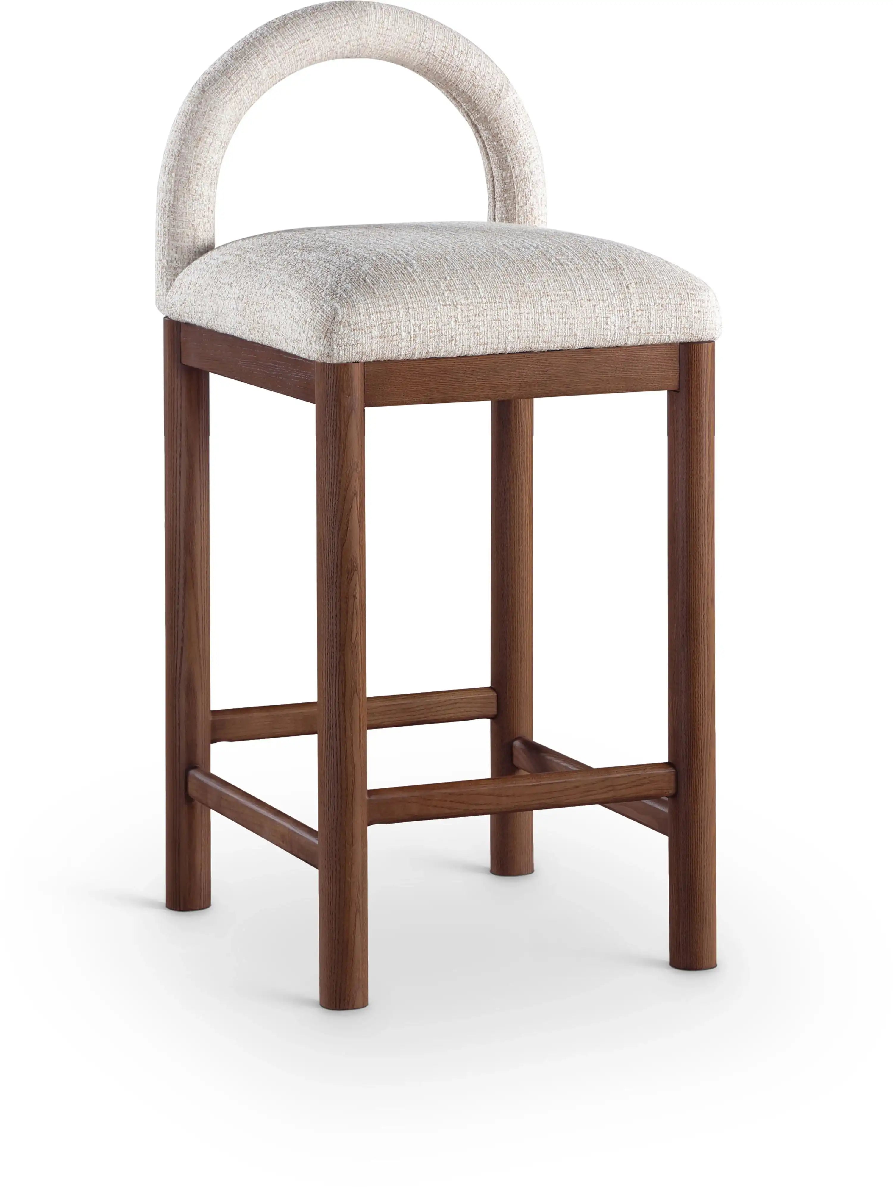 Conrad - Linen Counter Stool With Brown Legs - Best Buy Furniture