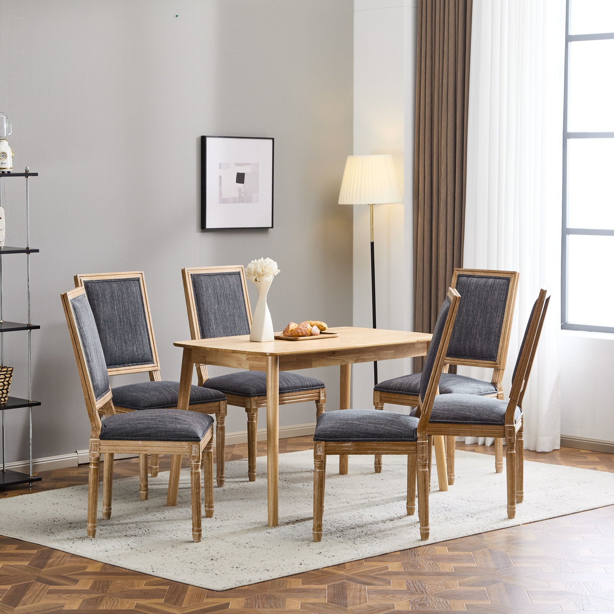 French Country Style Dining Chair With Upholstered Seating And Fluted Legs - Best Buy Furniture