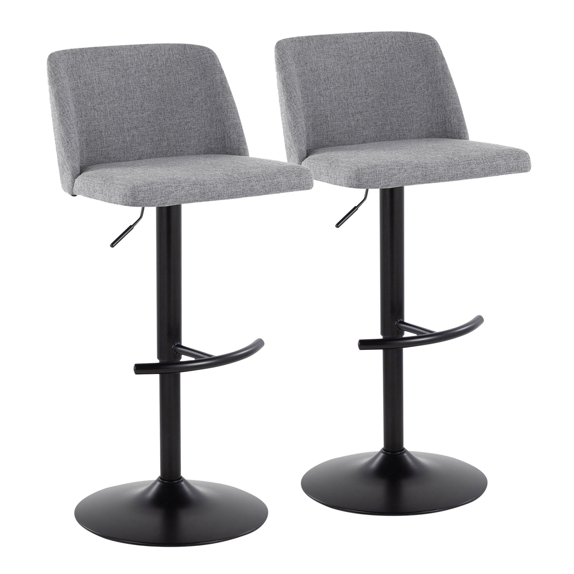 Toriano - Contemporary Adjustable Bar Stool With Rounded T Footrest (Set of 2) - Best Buy Furniture