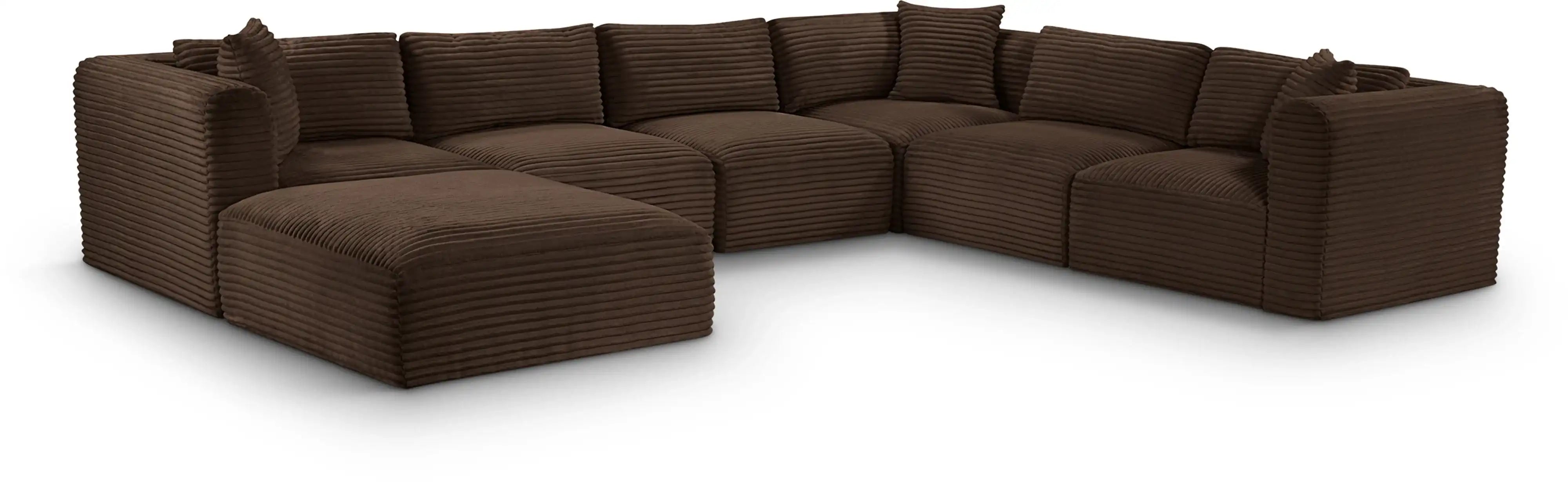 Shaggy - 7 Piece Modular U-Shaped Sectional With Ottoman - Best Buy Furniture