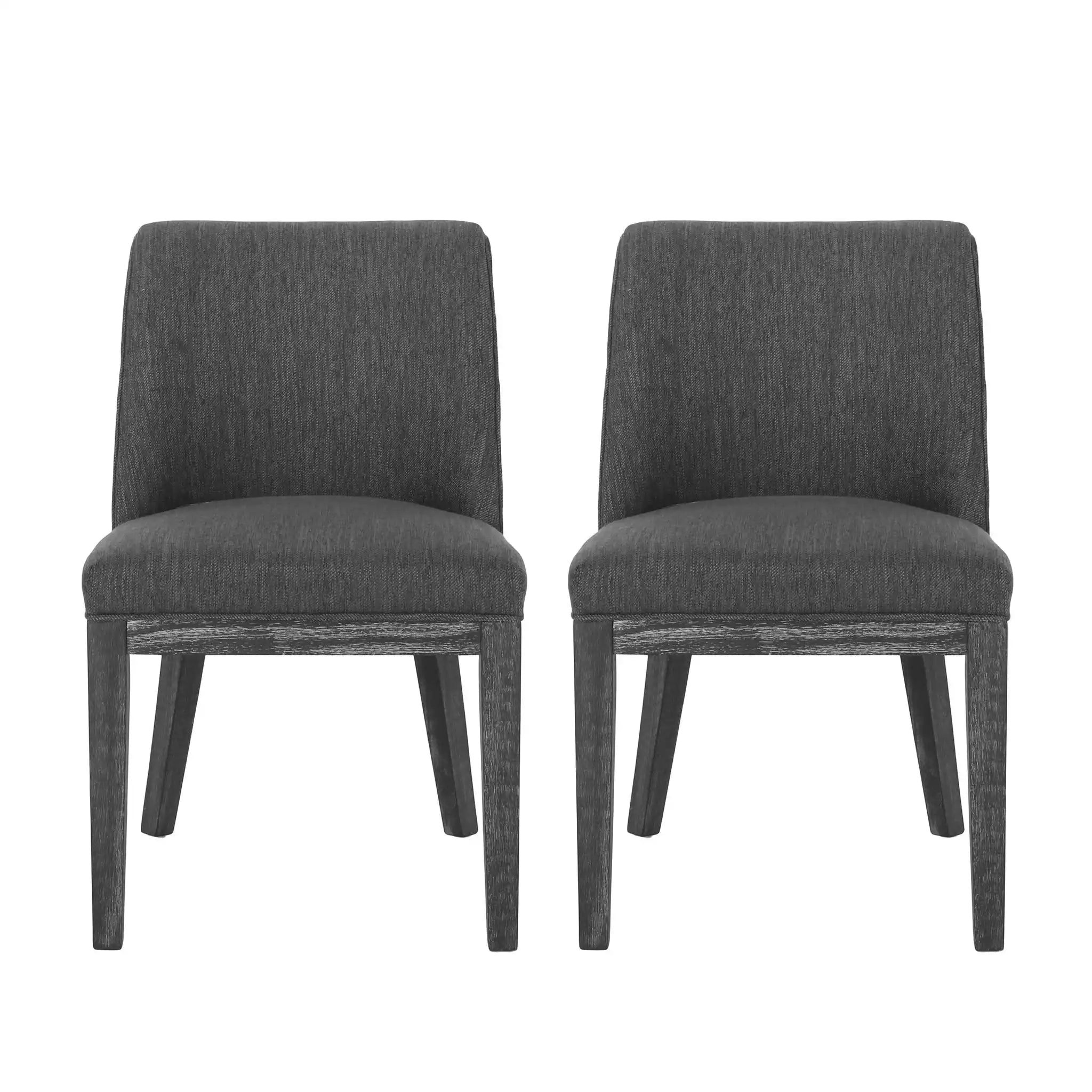 Modern Dining Chair With Durable Fabric Upholstery And Sturdy Wooden Frame (Set of 2) - Best Buy Furniture