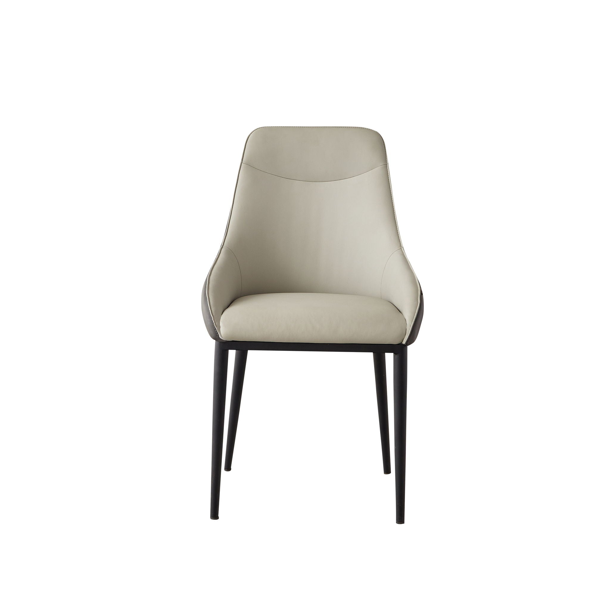 Modern Dining Chair Set Upholstered Seats Steel Metal Legs 2 Tone Contemporary Kitchen Living Room Furniture (Set of 2) - Black / Gray - Best Buy Furniture