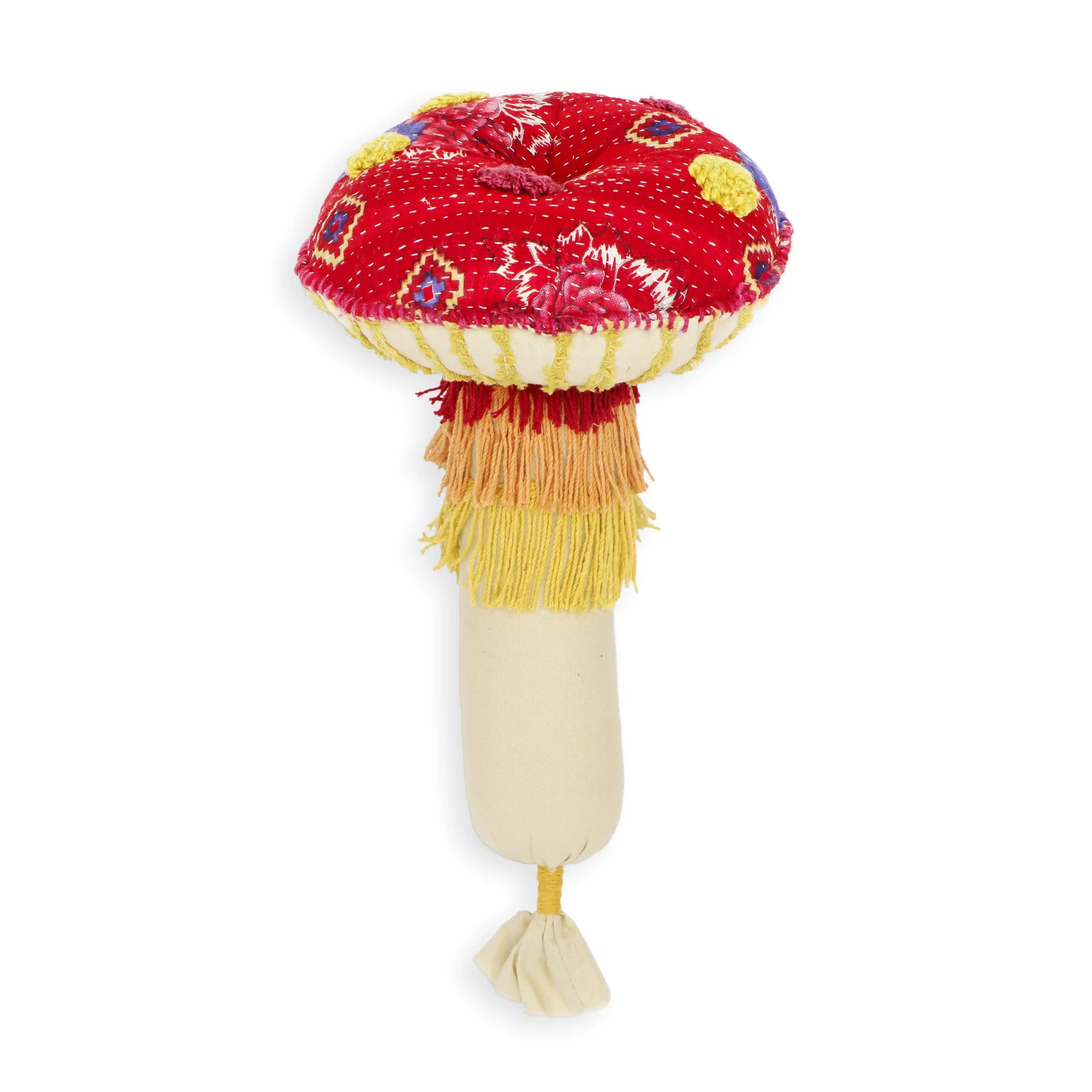 Mushroom - Hand Sewn Pillow - Red - Best Buy Furniture