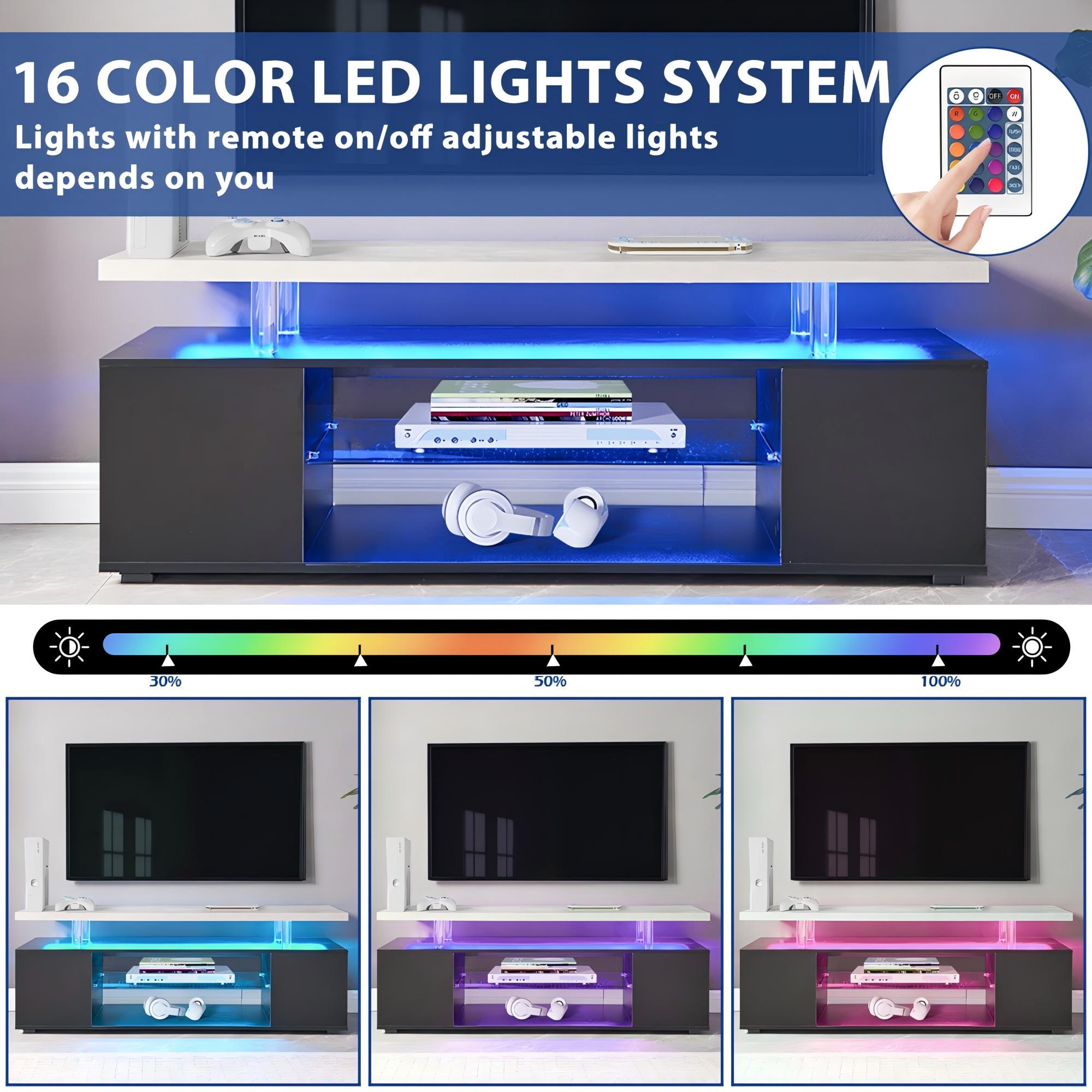TV Stant With LED And Large Side Cabinet - Best Buy Furniture