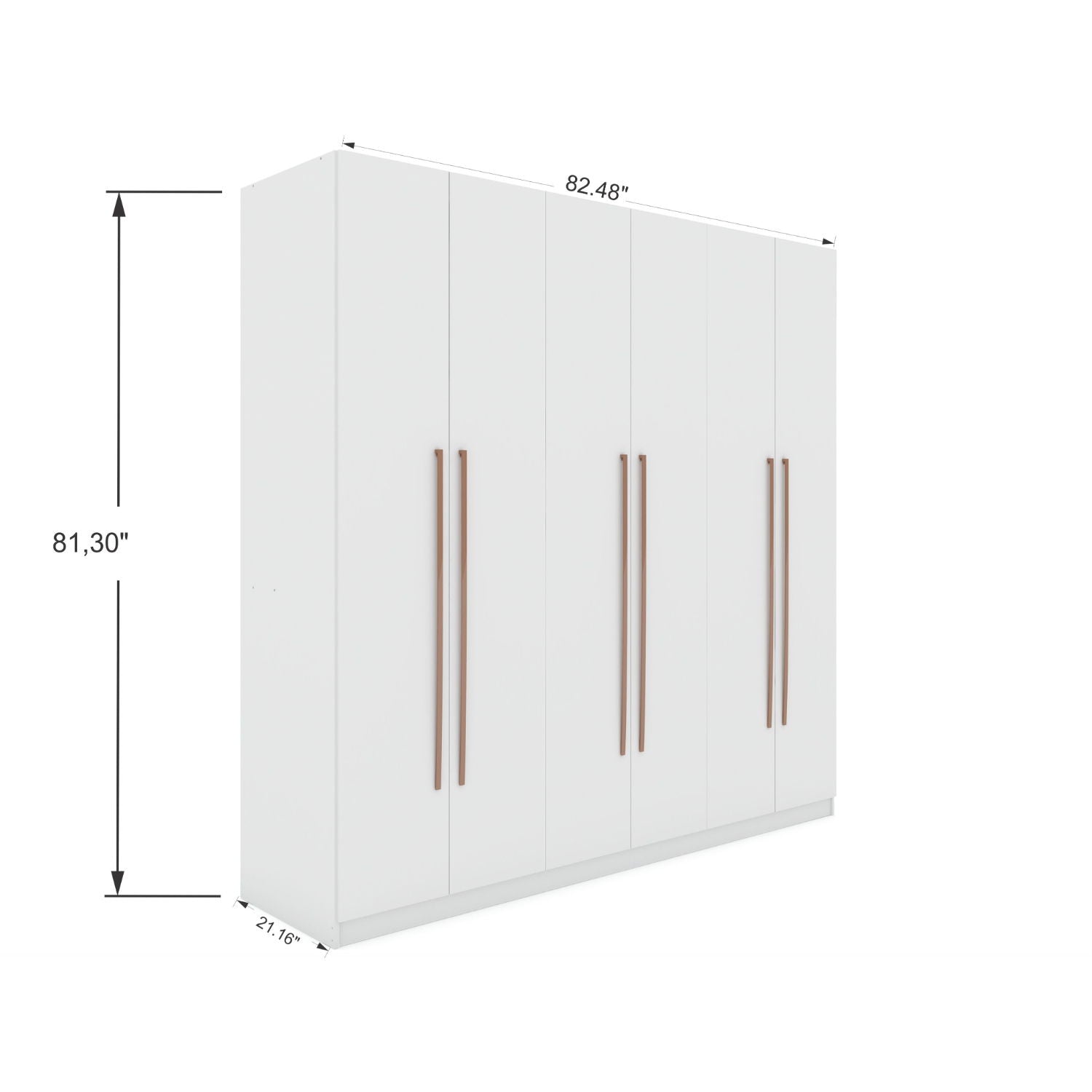 Gramercy - Free Standing Wardrobe Closet With Drawers And Shelves
