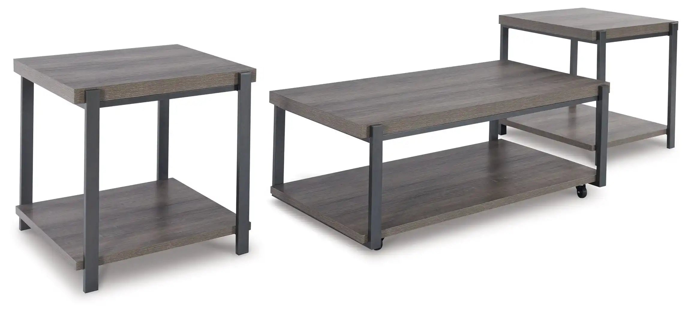 Wilmaden - Occasional Table Set (Set of 3) - Gray / Black - Best Buy Furniture