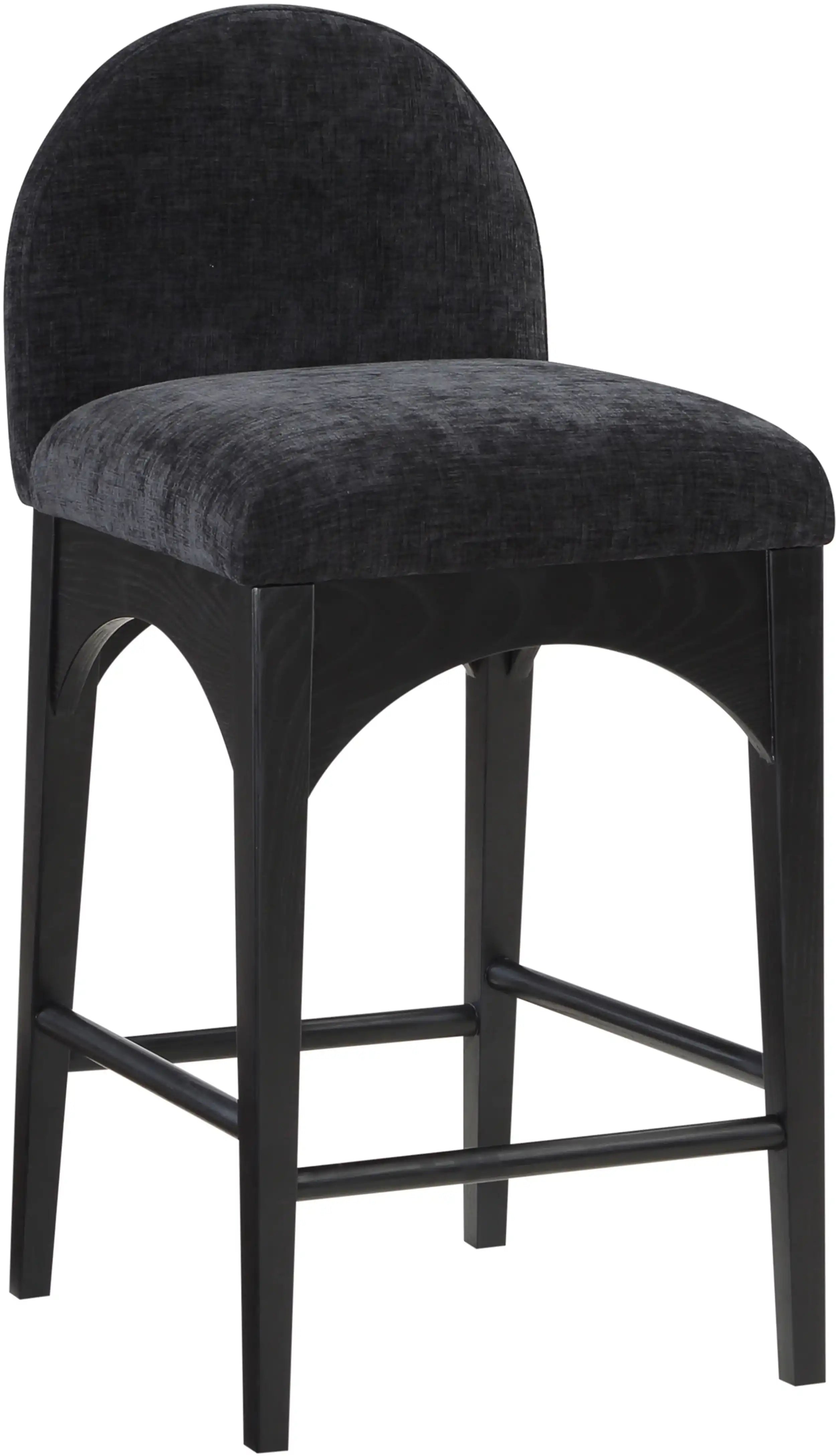 Waldorf - Chenille Stool With Black Legs - Best Buy Furniture
