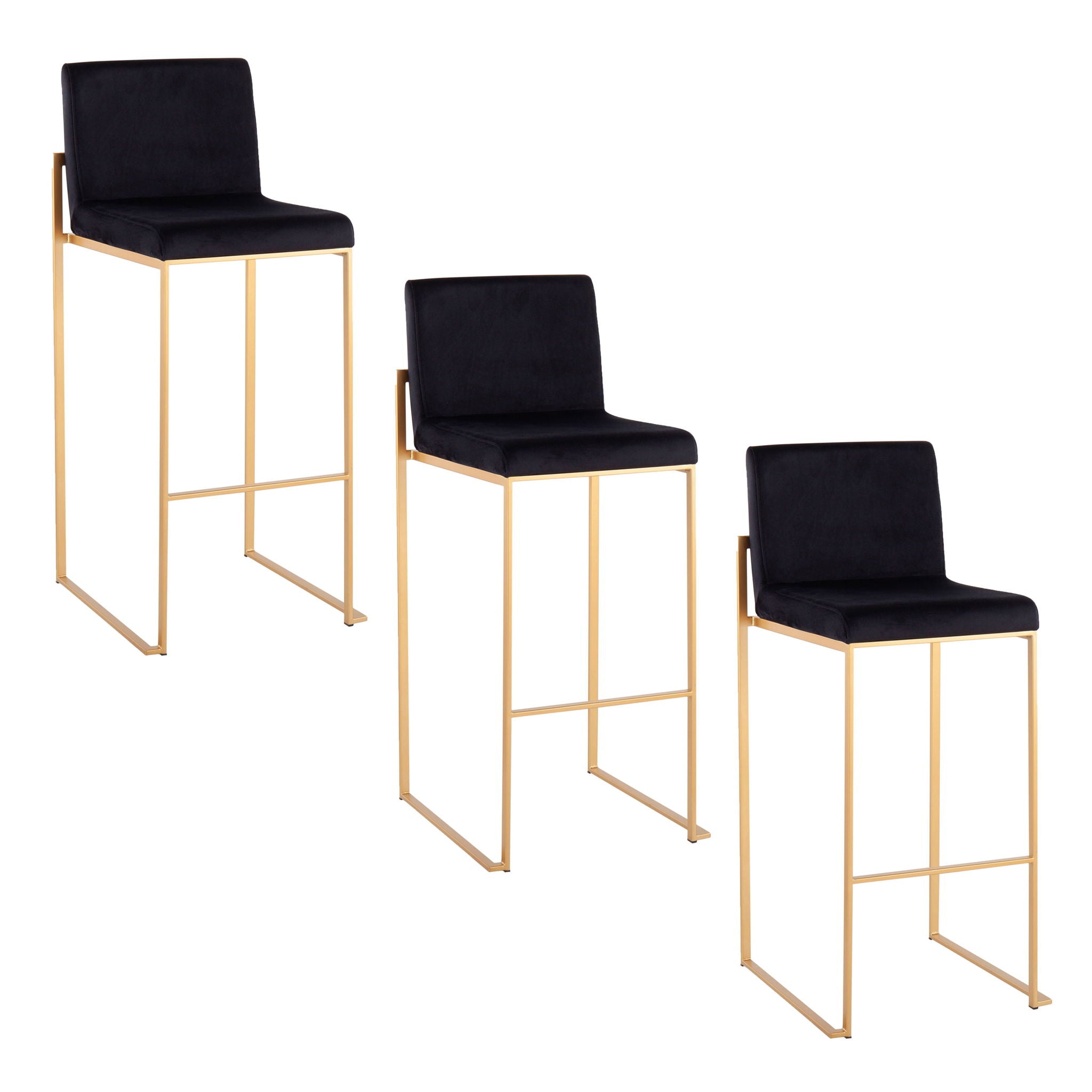Fuji - Contemporary Design High Back Barstool (Set of 2) - Best Buy Furniture