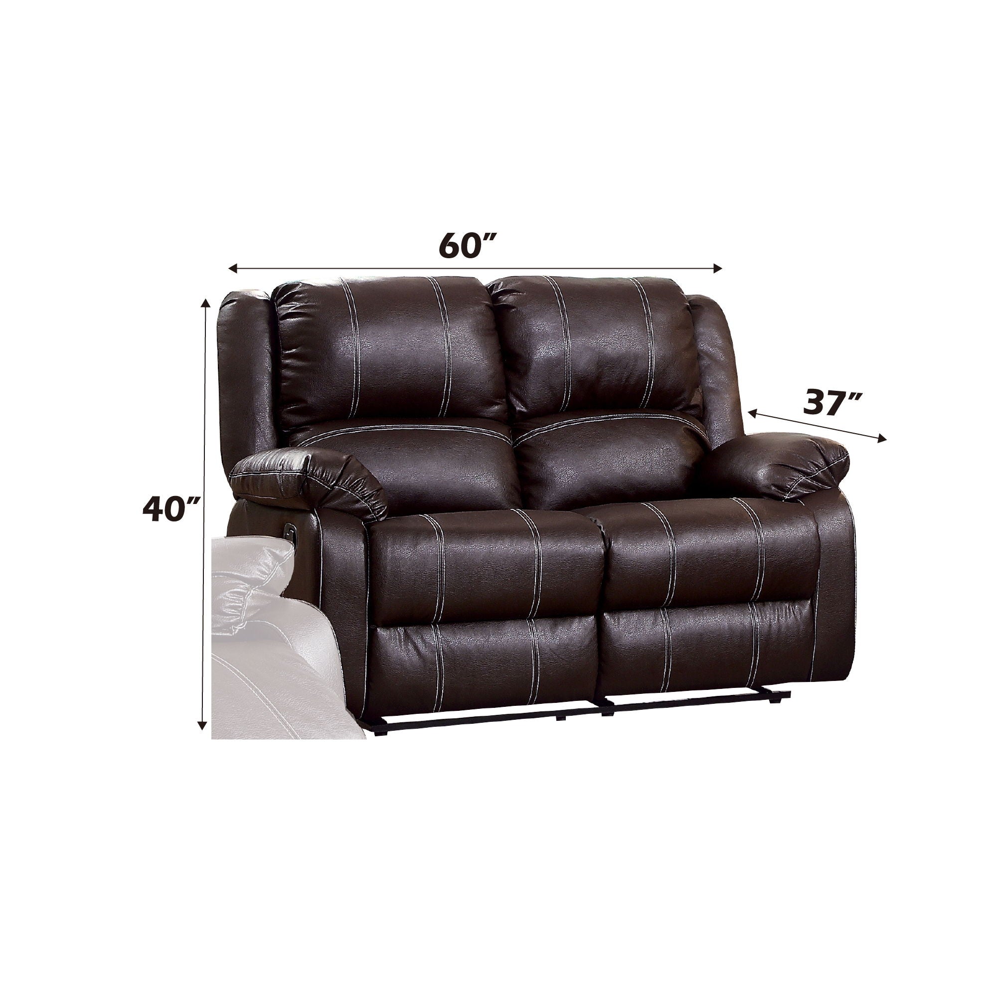 Zuriel - Synthetic Leather 3 Piece Living Room Recliner Set - Best Buy Furniture