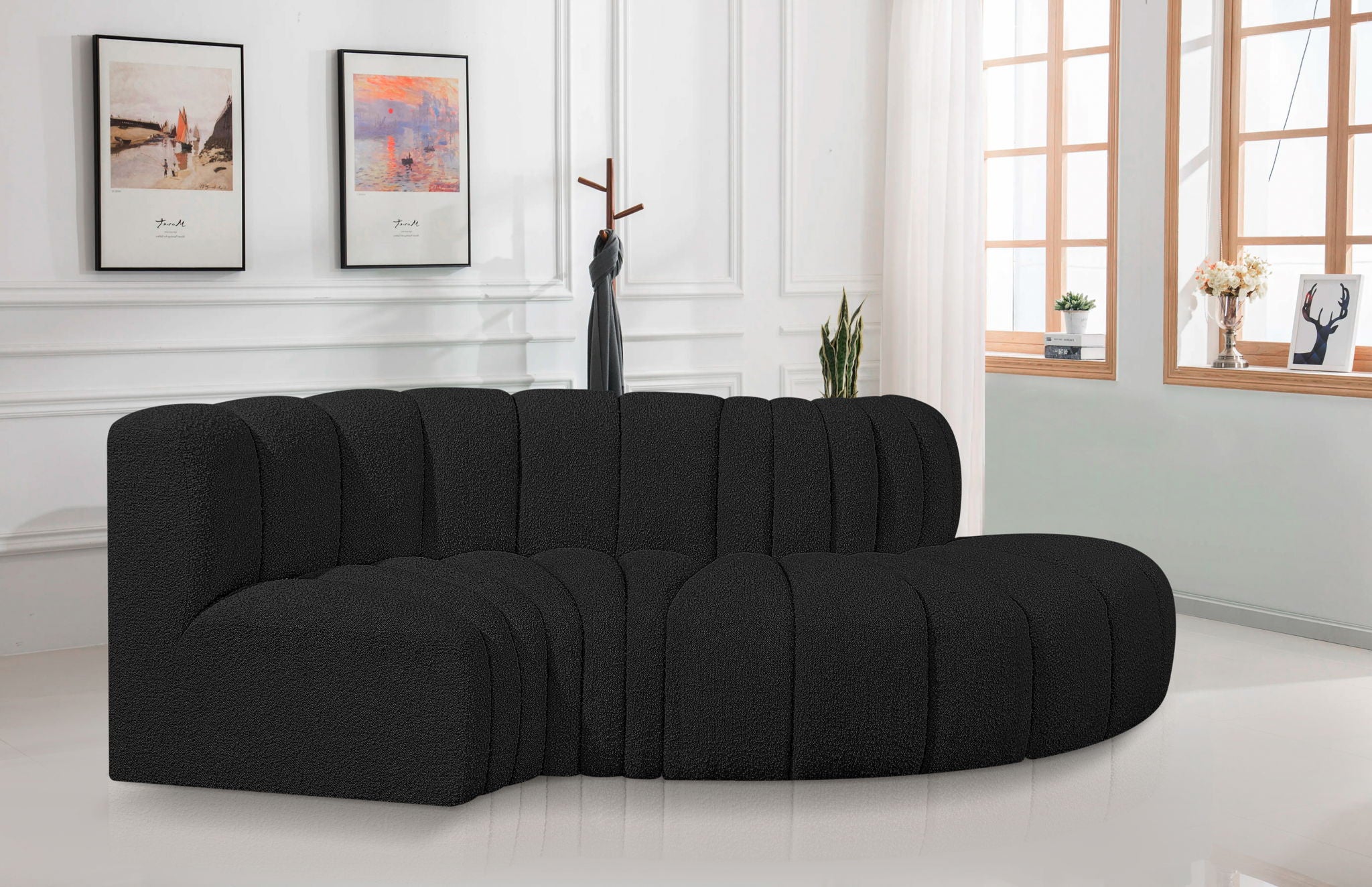 Arc - Boucle Fabric 4 Piece L-Shaped Modular Sofa - Best Buy Furniture