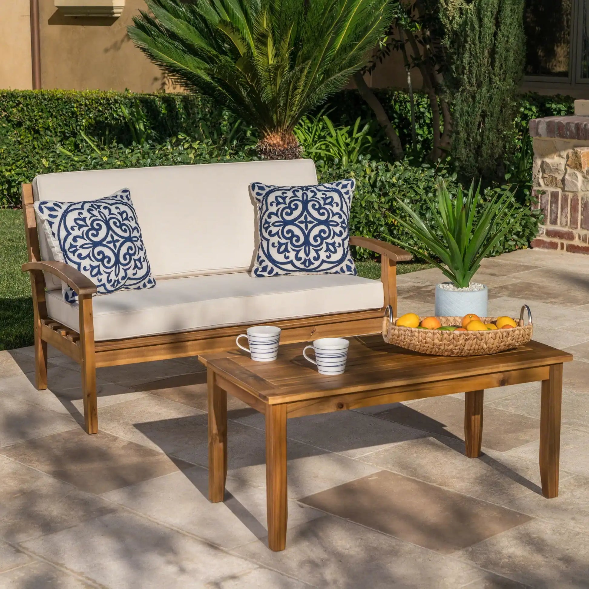 Outdoor Chat Set With Coffee Table And Loveseat - Best Buy Furniture