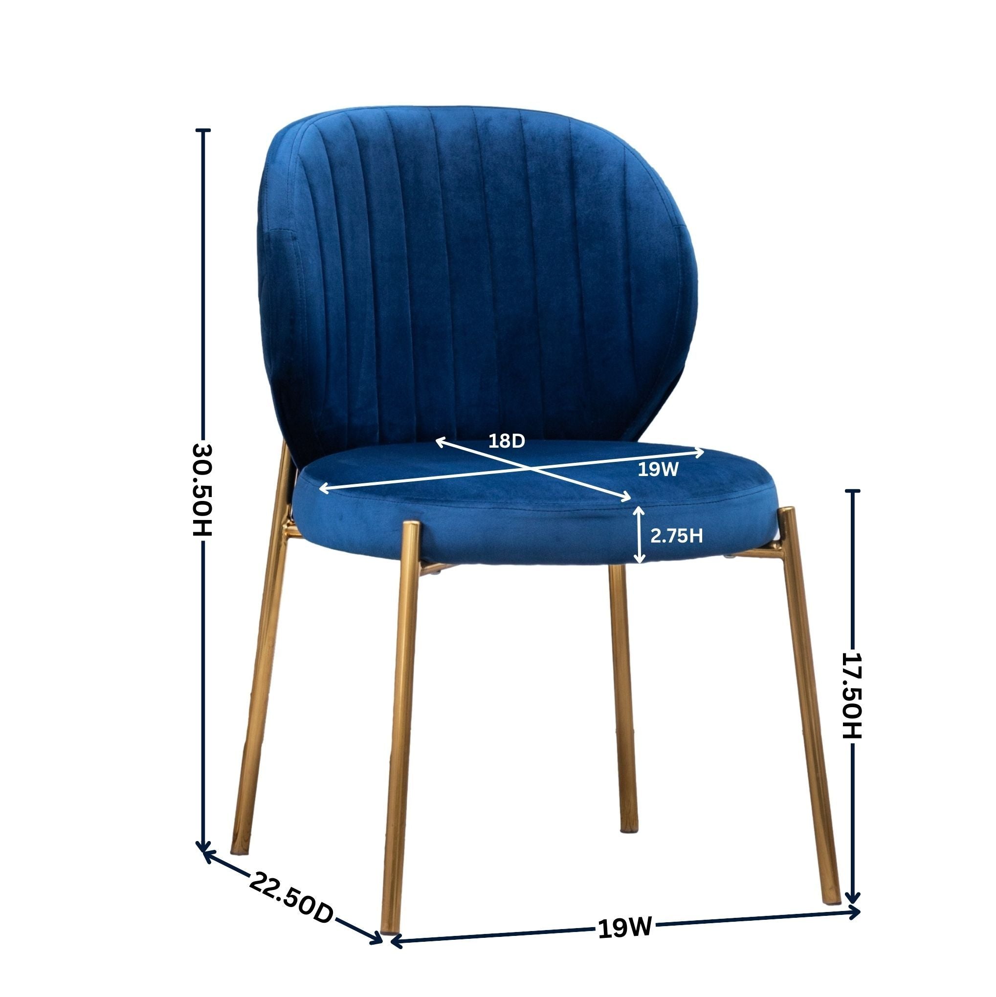 Amoa - Contemporary Velvet Upholstery Dining Chair - Blue - Best Buy Furniture