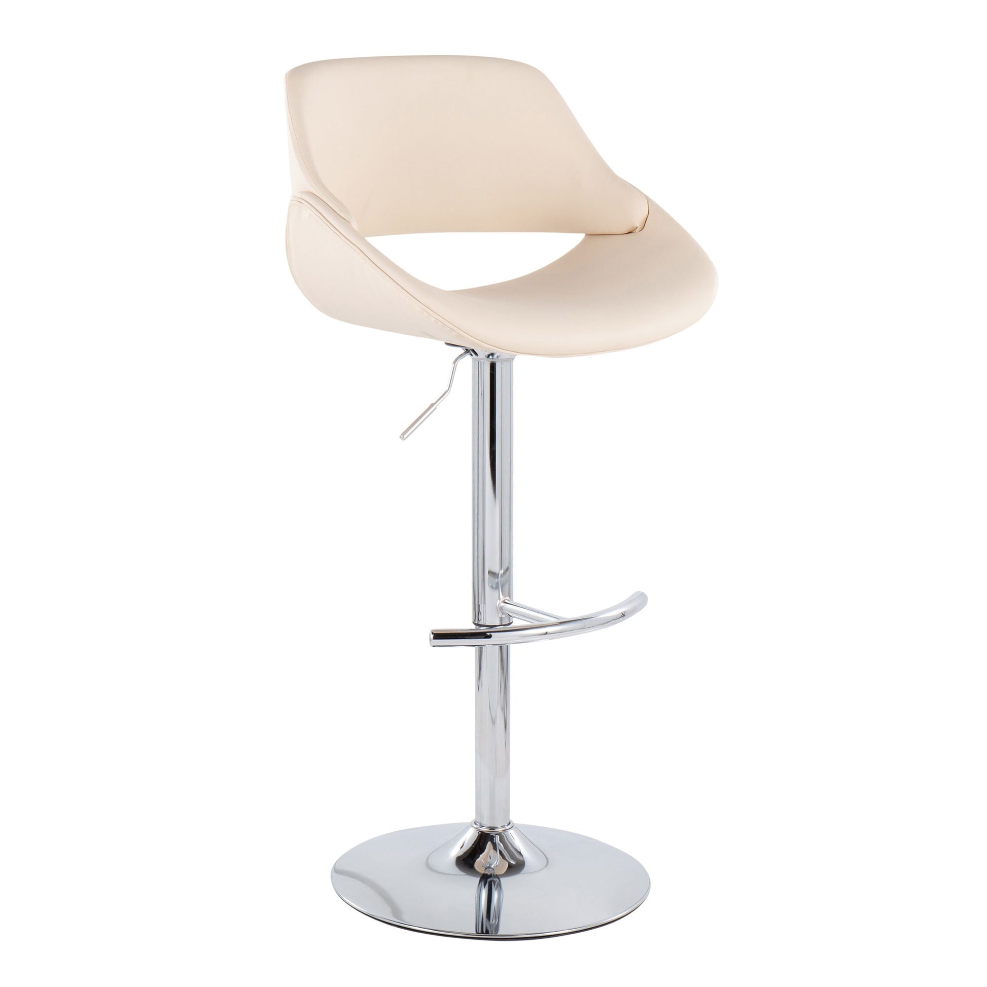 Fabrico - Contemporary Adjustable Bar Stool With Rounded T Footrest (Set of 2) - Best Buy Furniture
