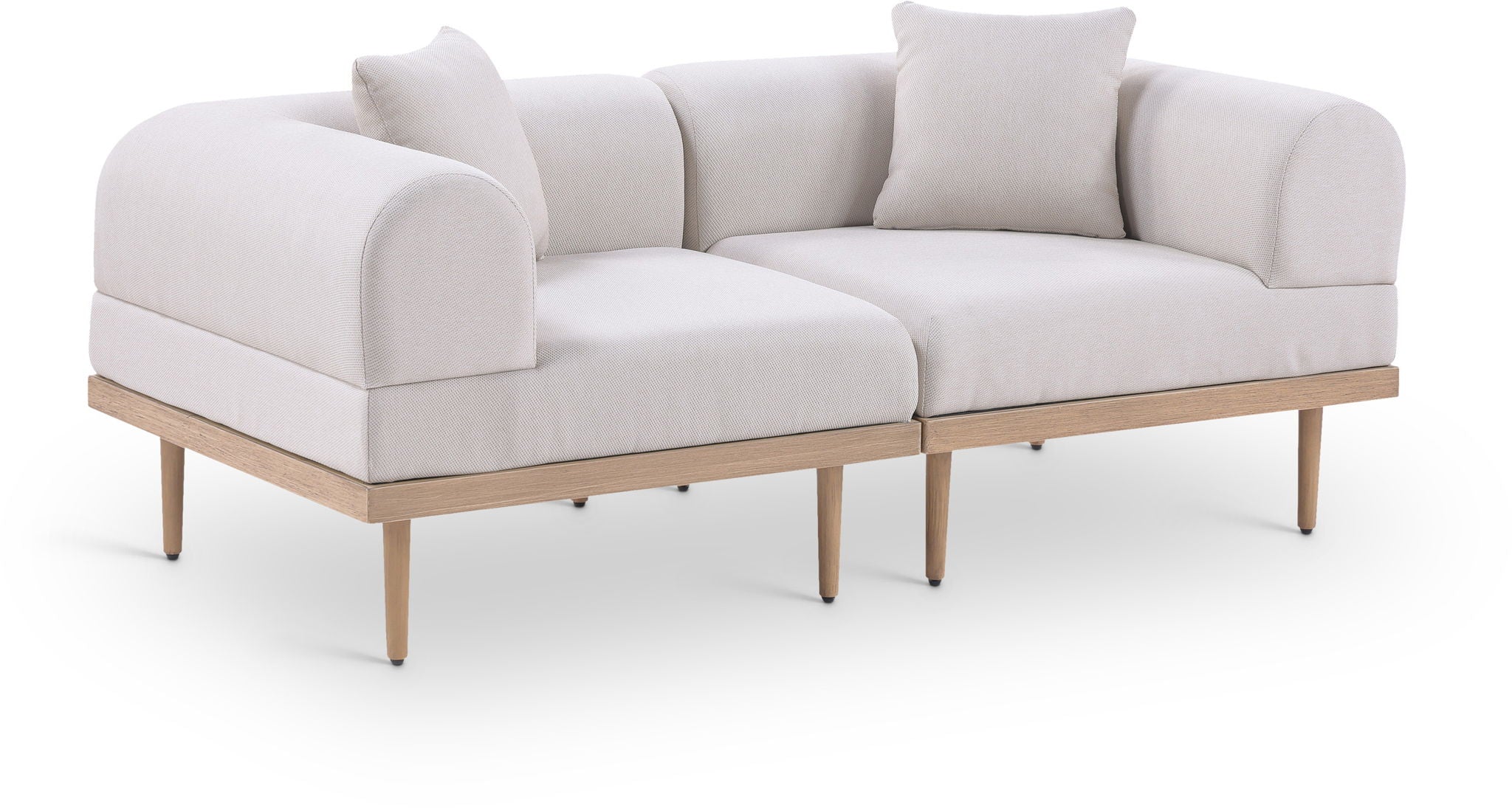 Laguna - 2 Piece Resilient Water Resistant Fabric 71" Upholstered Outdoor Patio Modular Loveseat - Best Buy Furniture