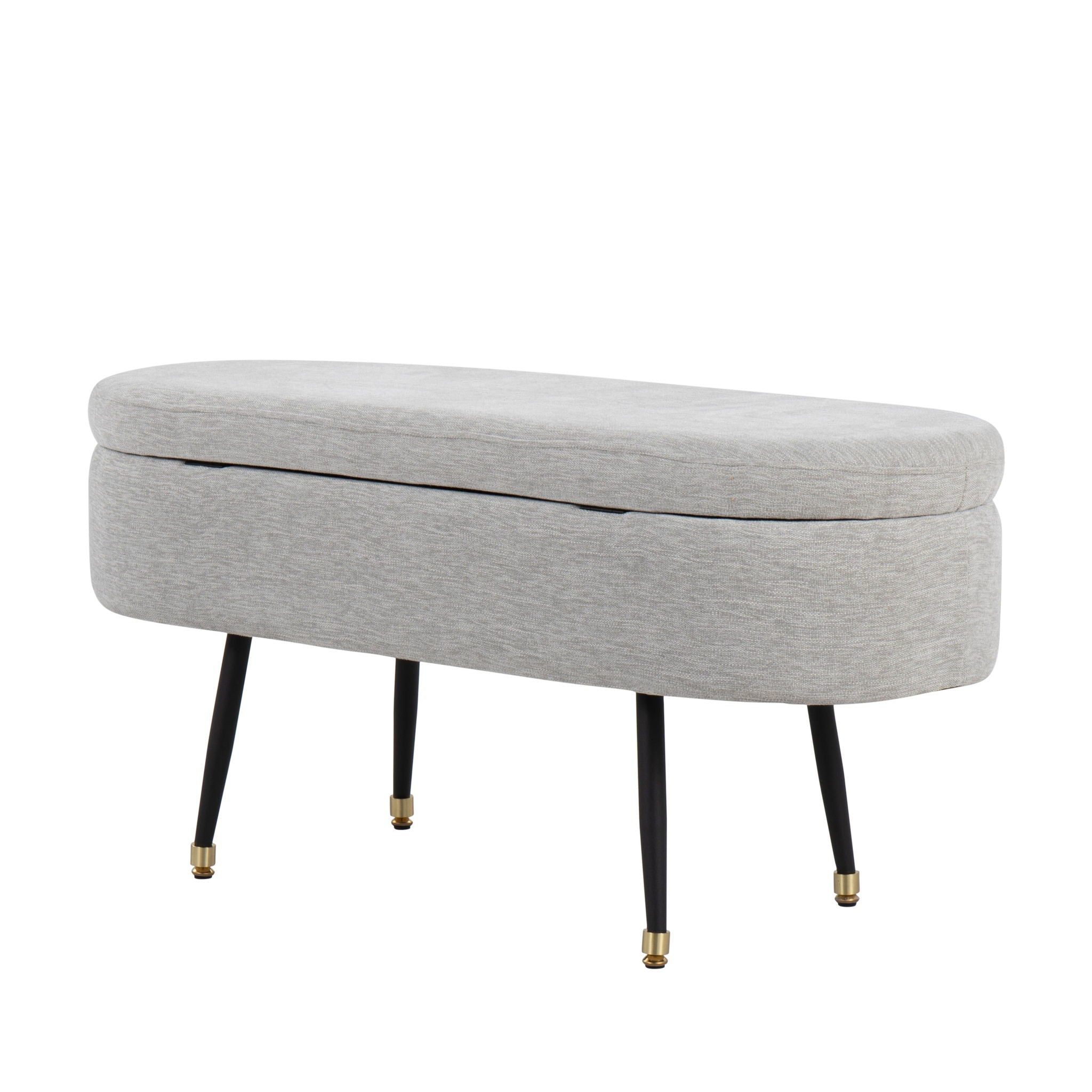 Harvey - Contemporary Storage Bench - Black / Light Gray - Best Buy Furniture