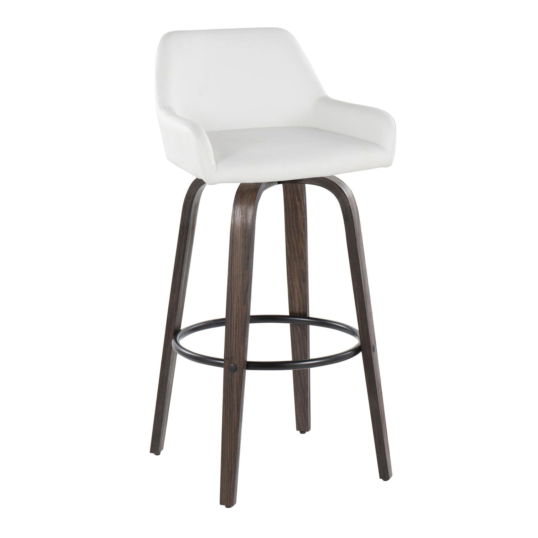 Daniella - Contemporary Fixed Height, Barstool With Swivel With Round Footrest (Set of 2) - Best Buy Furniture