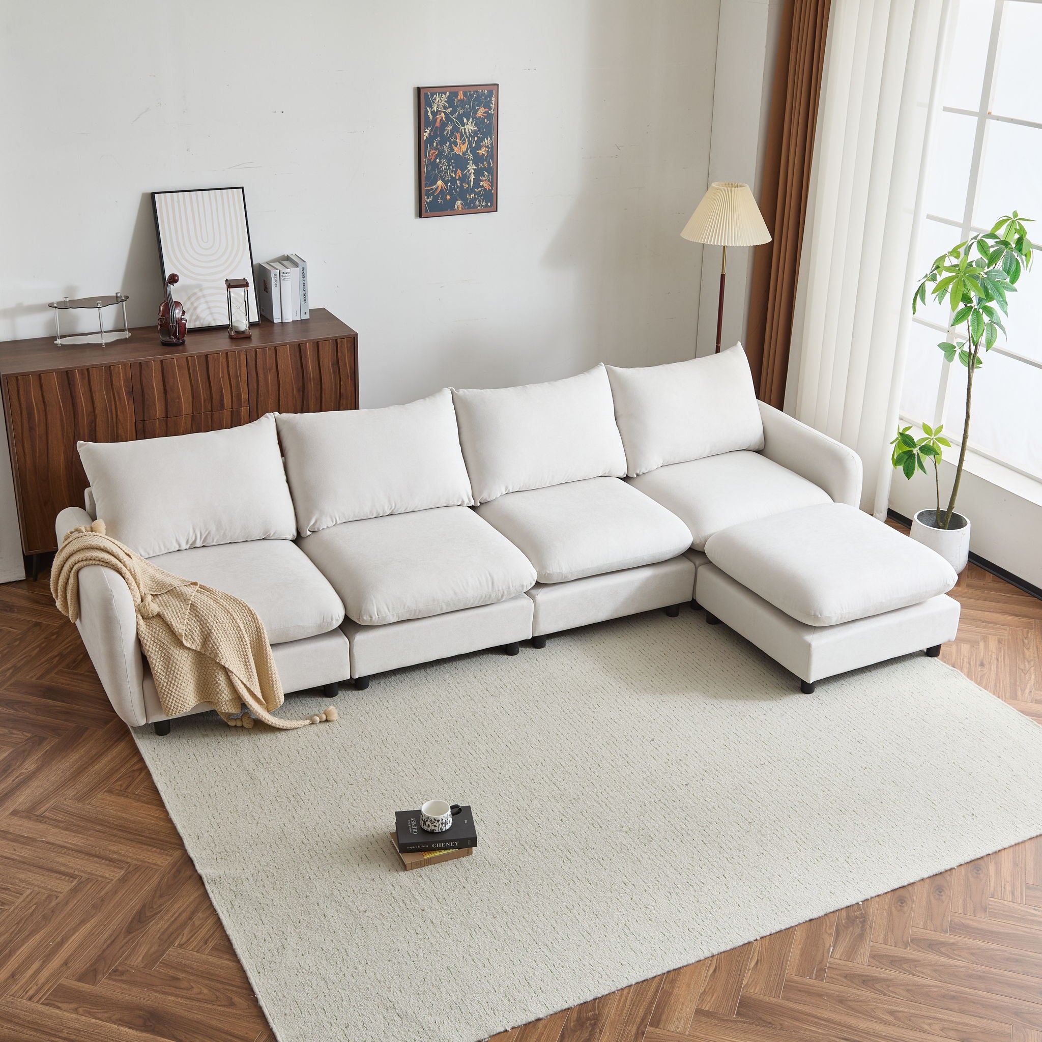 Oversize Modular Free Combination Sectional Sofa Couch With Ottoman For Living Room - Best Buy Furniture