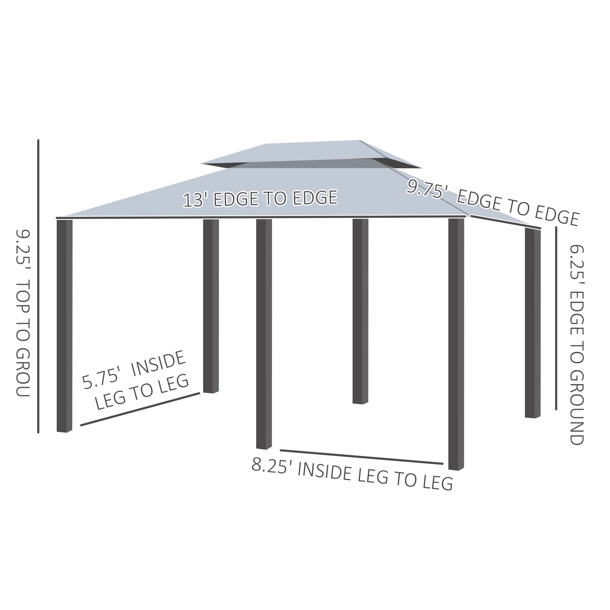 Outsunny - Patio Gazebo, Outdoor Gazebo Canopy Shelter With Curtains, Vented Roof, Steel Frame For Garden, Lawn, Backyard And Deck, - Sage Gray - Best Buy Furniture