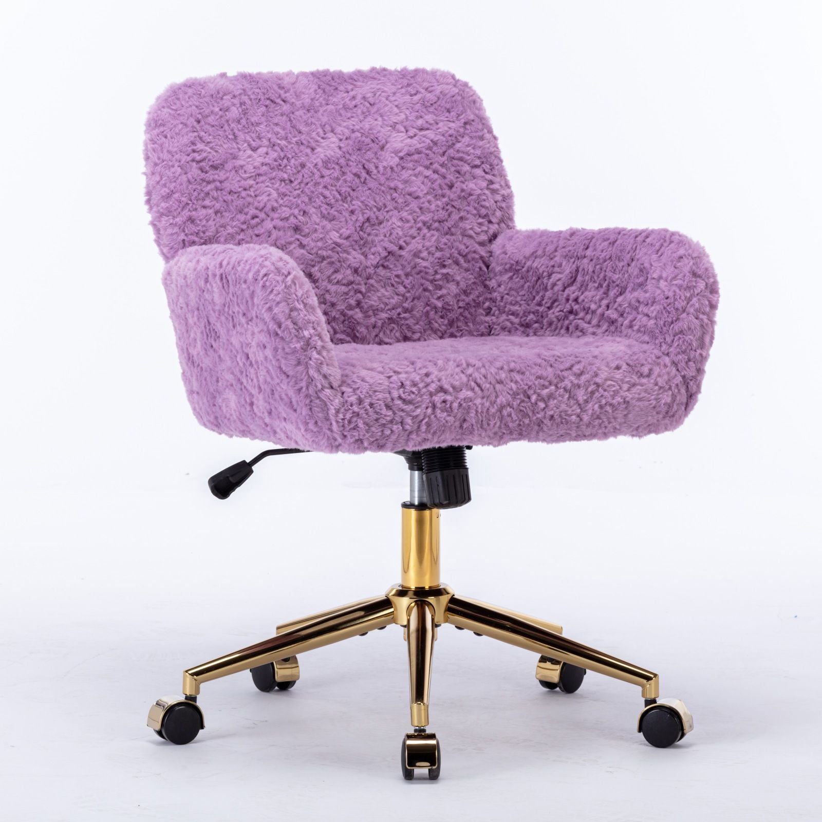 Office Chair, Artificial Rabbit Hair Home Office Chair With Golden Metal Base, Adjustable Desk Chair Swivel Office Chair, Vanity Chair - Best Buy Furniture