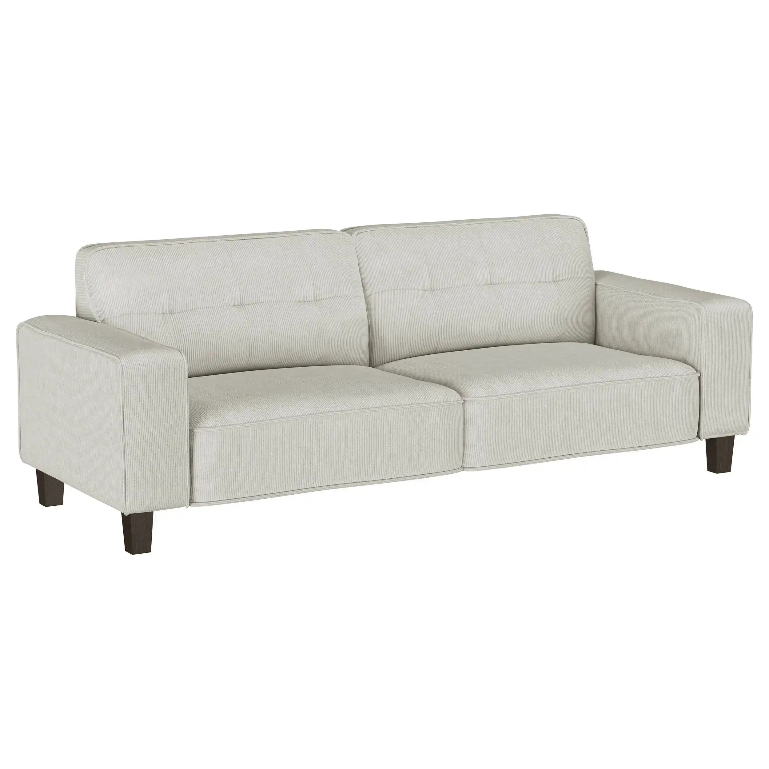 Deerhurst - Upholstered Track Arm Tufted Sofa - Greige - Best Buy Furniture