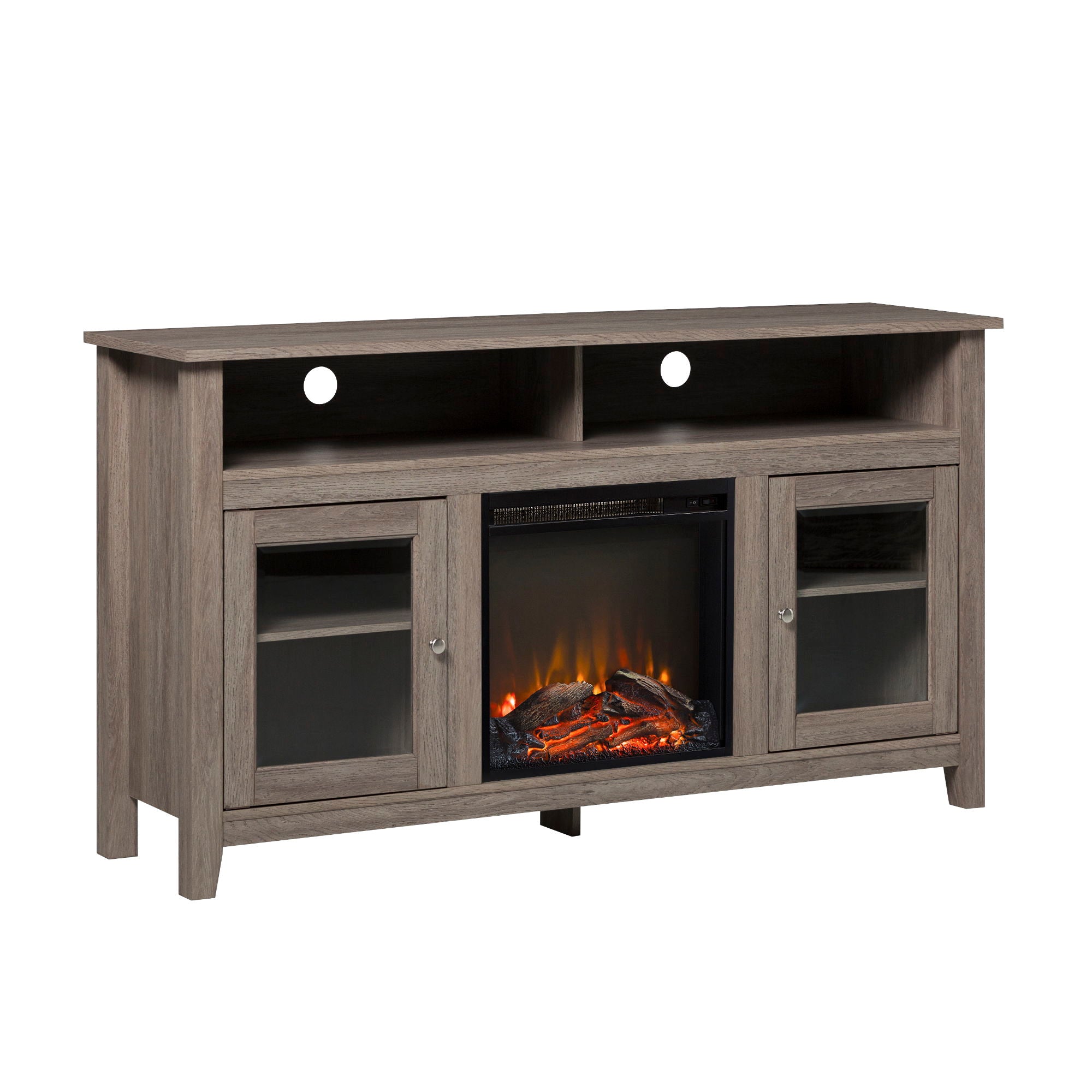 Classic Glass Door Fireplace Tall TV Stand For TVs Up To 65" - Best Buy Furniture
