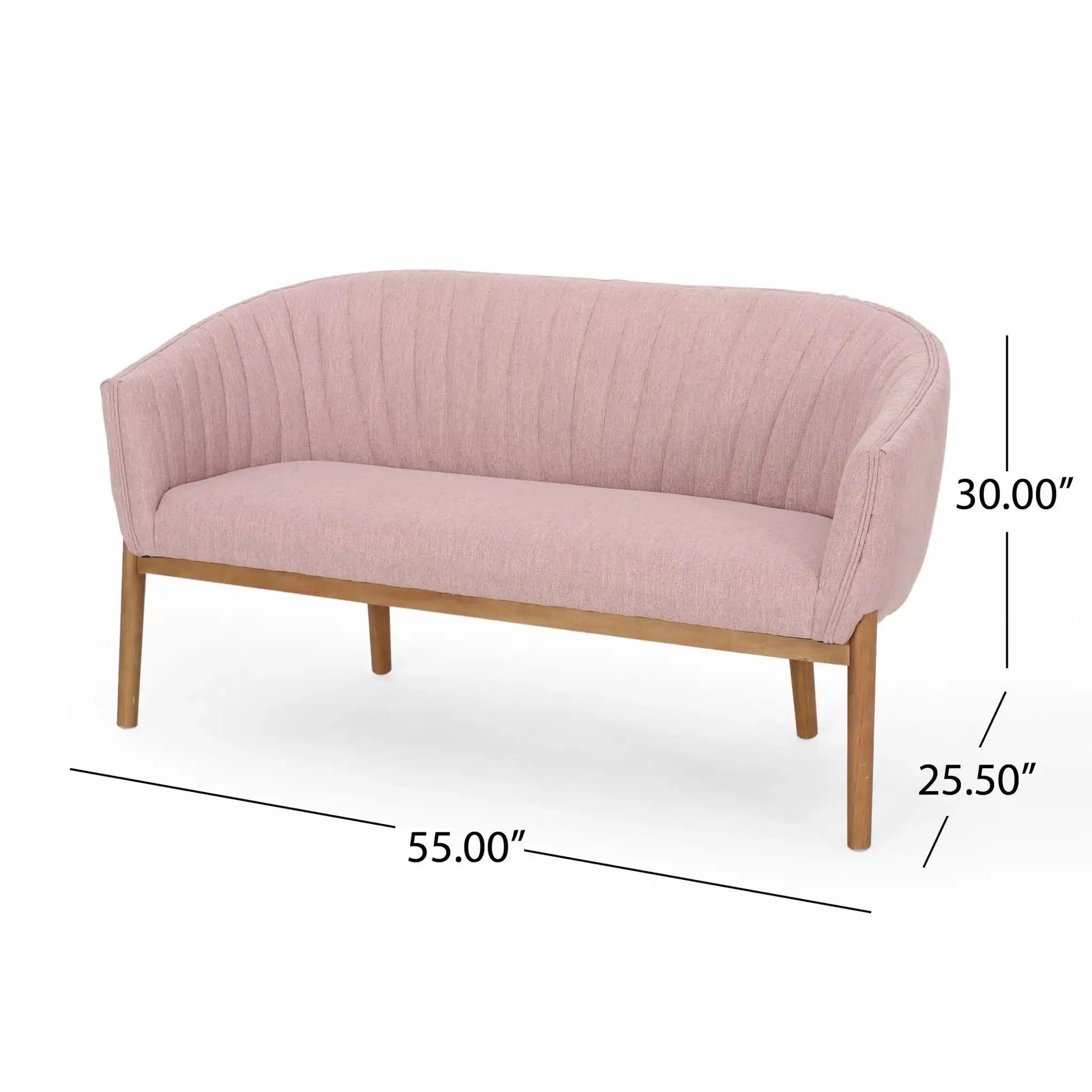 Mid Century Modern Loveseat With Channel Stitched Backrest - Best Buy Furniture