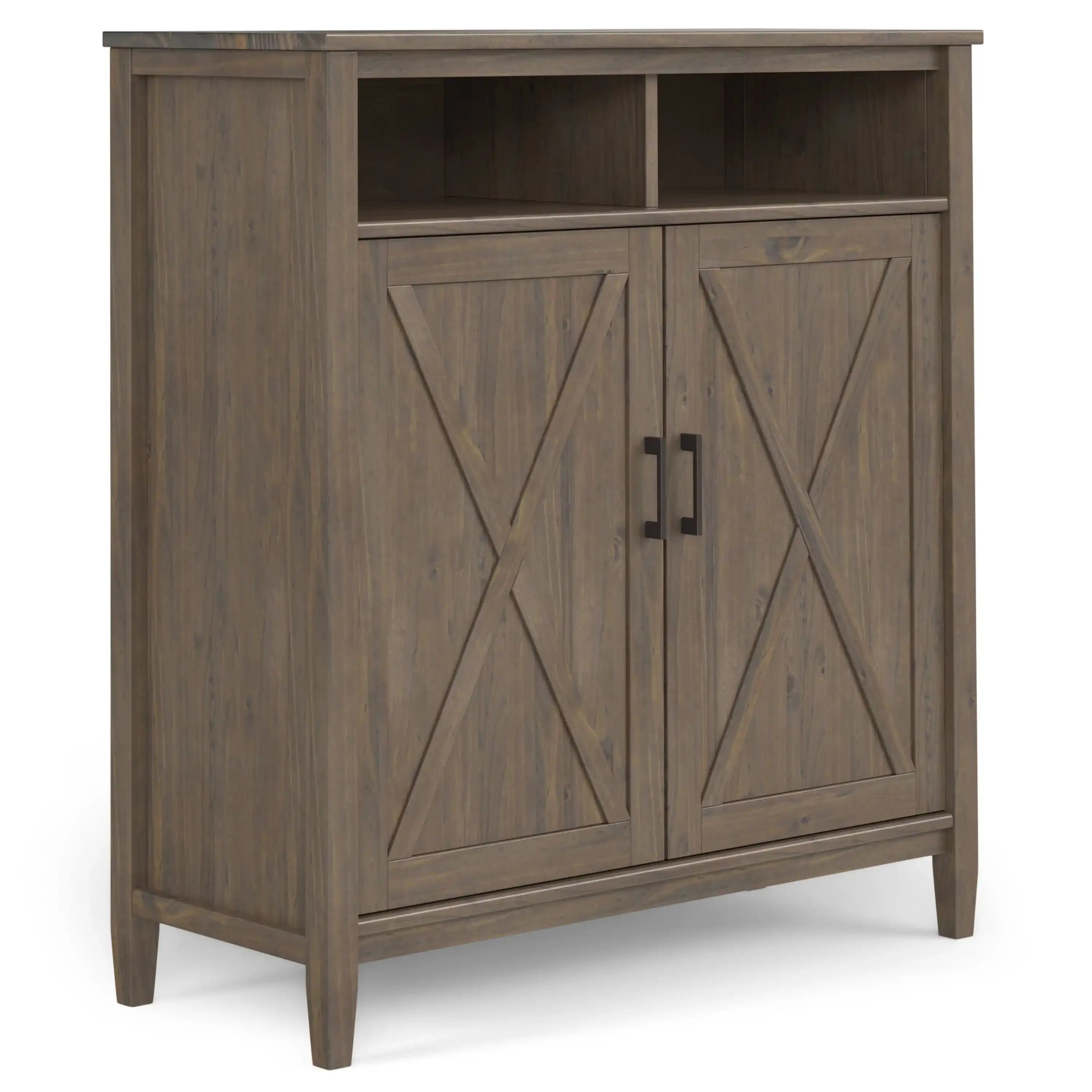 Ela - Medium Storage Cabinet - Smoky Brown - Best Buy Furniture