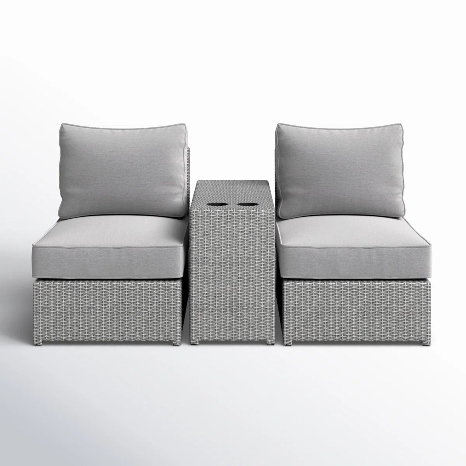 2 Person Wicker Conversation Set With Cushions, Weather Resistant - Best Buy Furniture