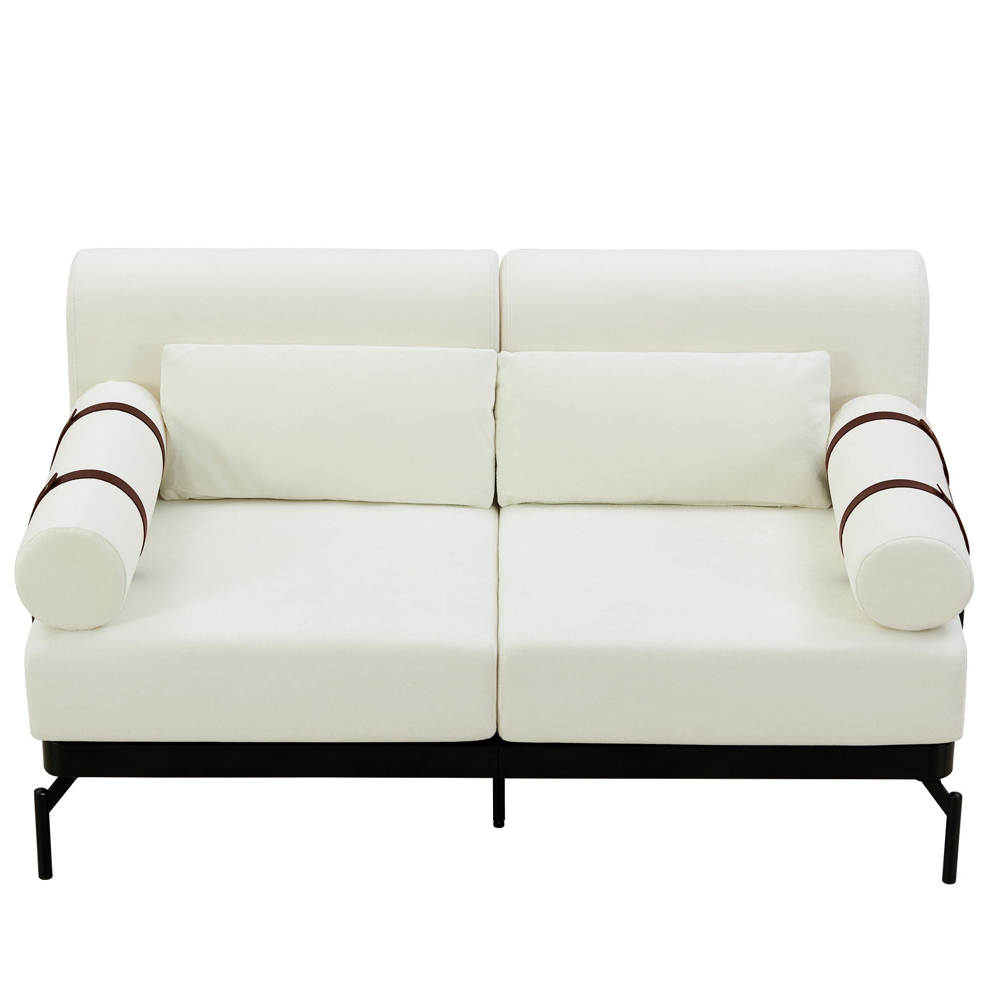 Modern Loveseat Sofa 2 Seater With USB Ports, Cylindrical Armrests - Best Buy Furniture