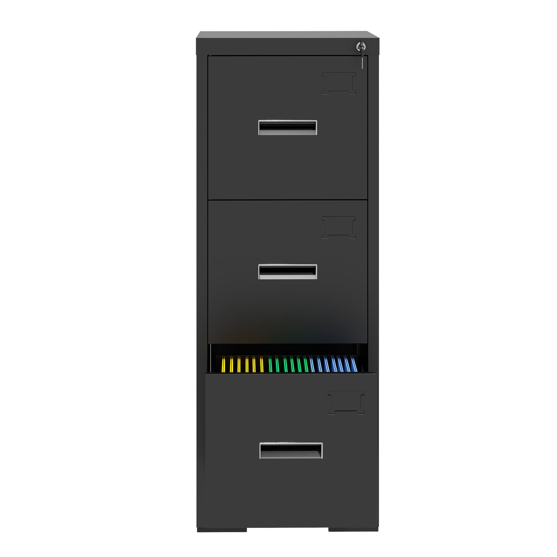 Modern Drawer Metal Vertical File Cabinet With Lock And Card Slot For Office - Best Buy Furniture