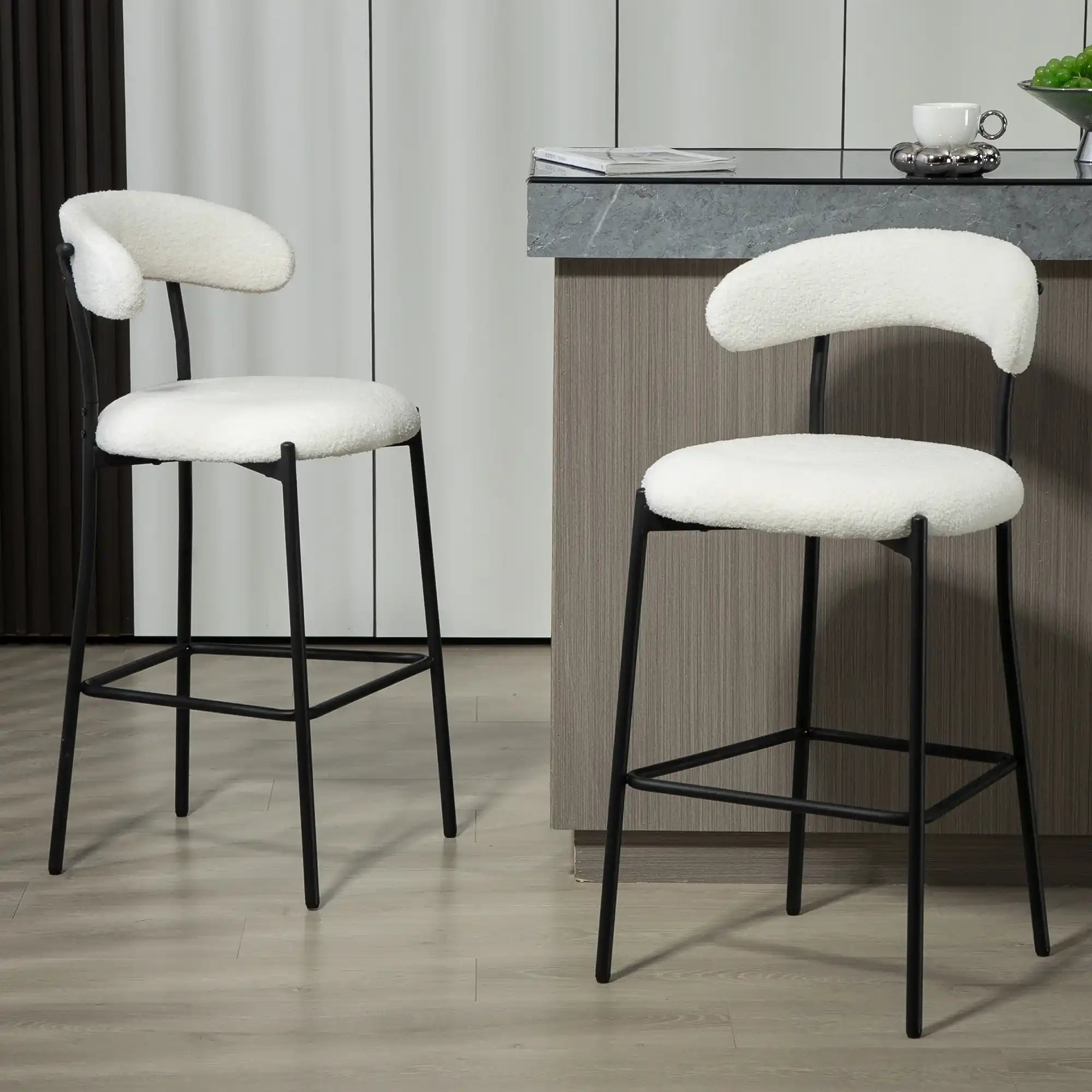 River Modern 26'' Counter Height Bar Stool Teddy Fabric - Best Buy Furniture