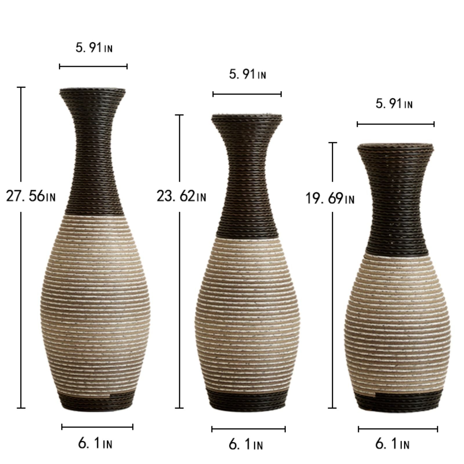 Designer Floor Vases, Large Vases For Home Decor Flooring (Set of 3) - Best Buy Furniture
