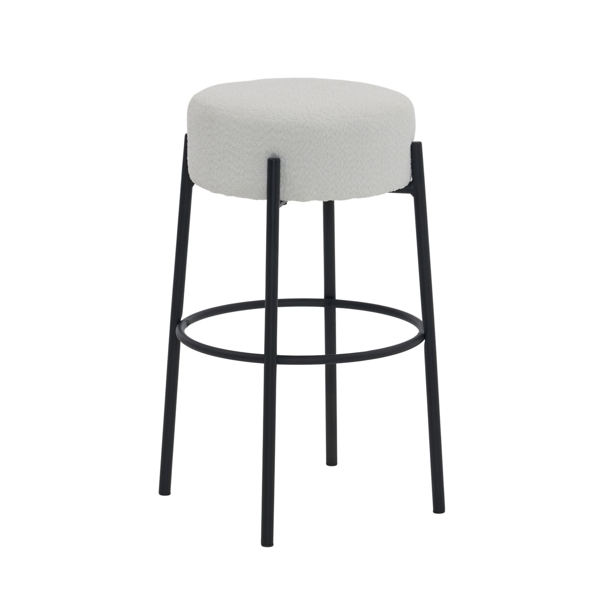Round High Bar Stools (Set of 2), Contemporary Upholstered Dining Stools For Kitchens, Coffee Shops And Bar Stores - Best Buy Furniture