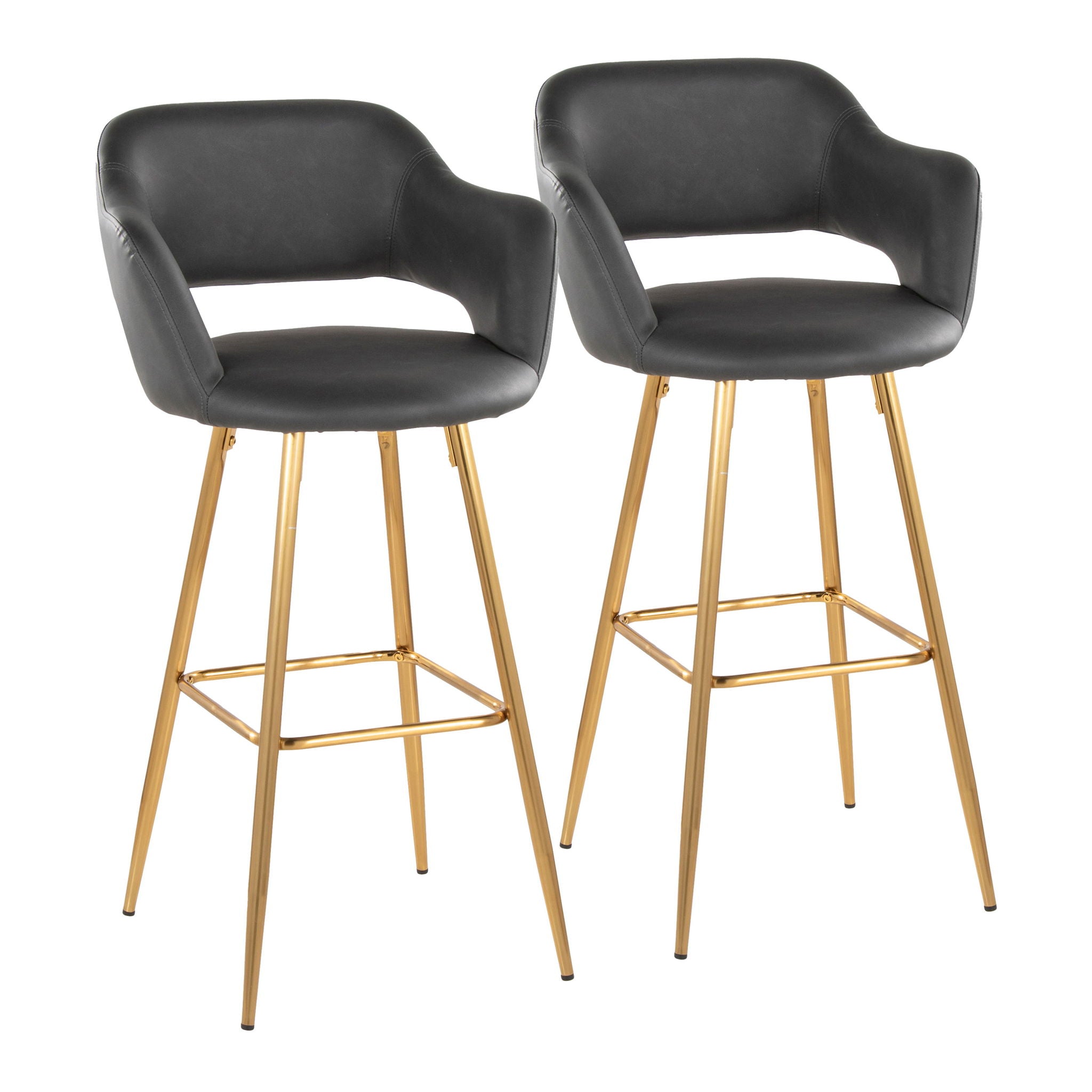 Margarite - Contemporary Fixed Height Barstool With Footrest (Set of 2) With Square - Best Buy Furniture