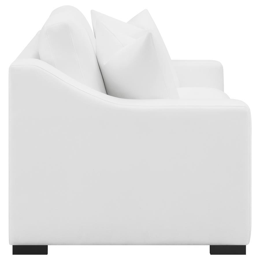 Ashlyn - Upholstered Sloped Arm Loveseat - White - Best Buy Furniture