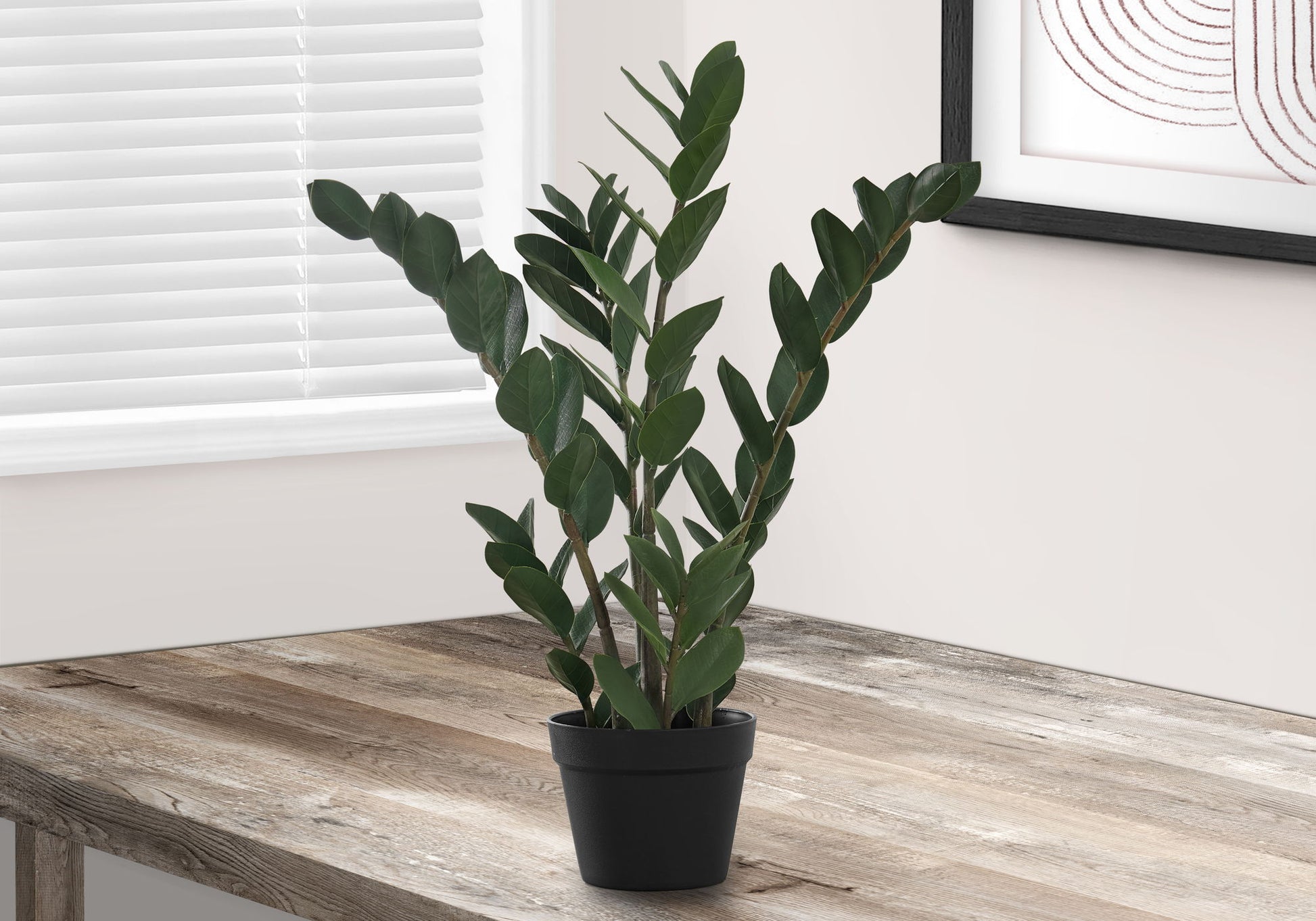 29" Tall, Artificial Plant, Zz Tree, Indoor, Faux, Fake, Floor, Greenery, Potted, Real Touch, Decorative - Green / Black - Best Buy Furniture