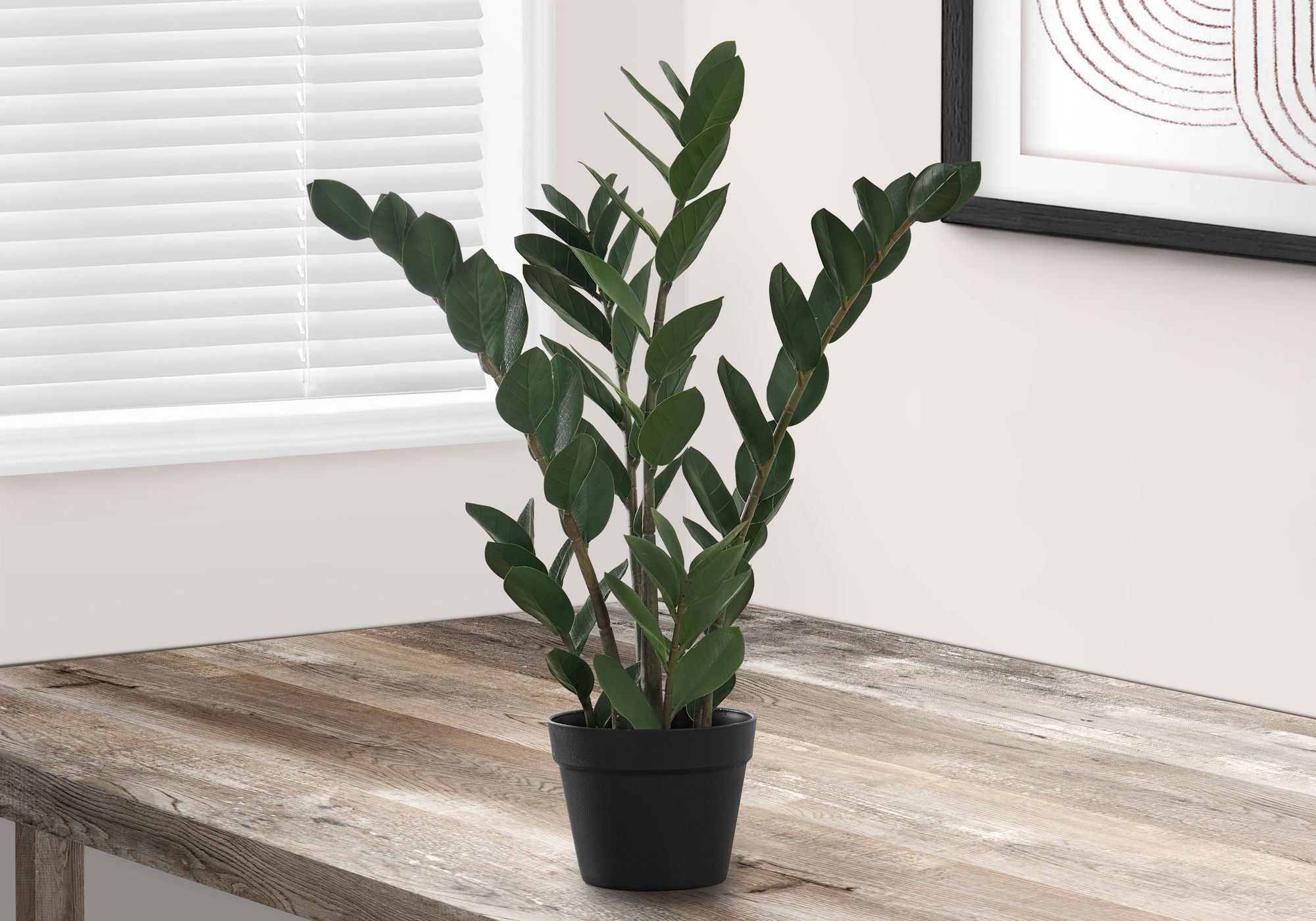 29" Tall, Artificial Plant, Zz Tree, Indoor, Faux, Fake, Floor, Greenery, Potted, Real Touch, Decorative - Green / Black - Best Buy Furniture