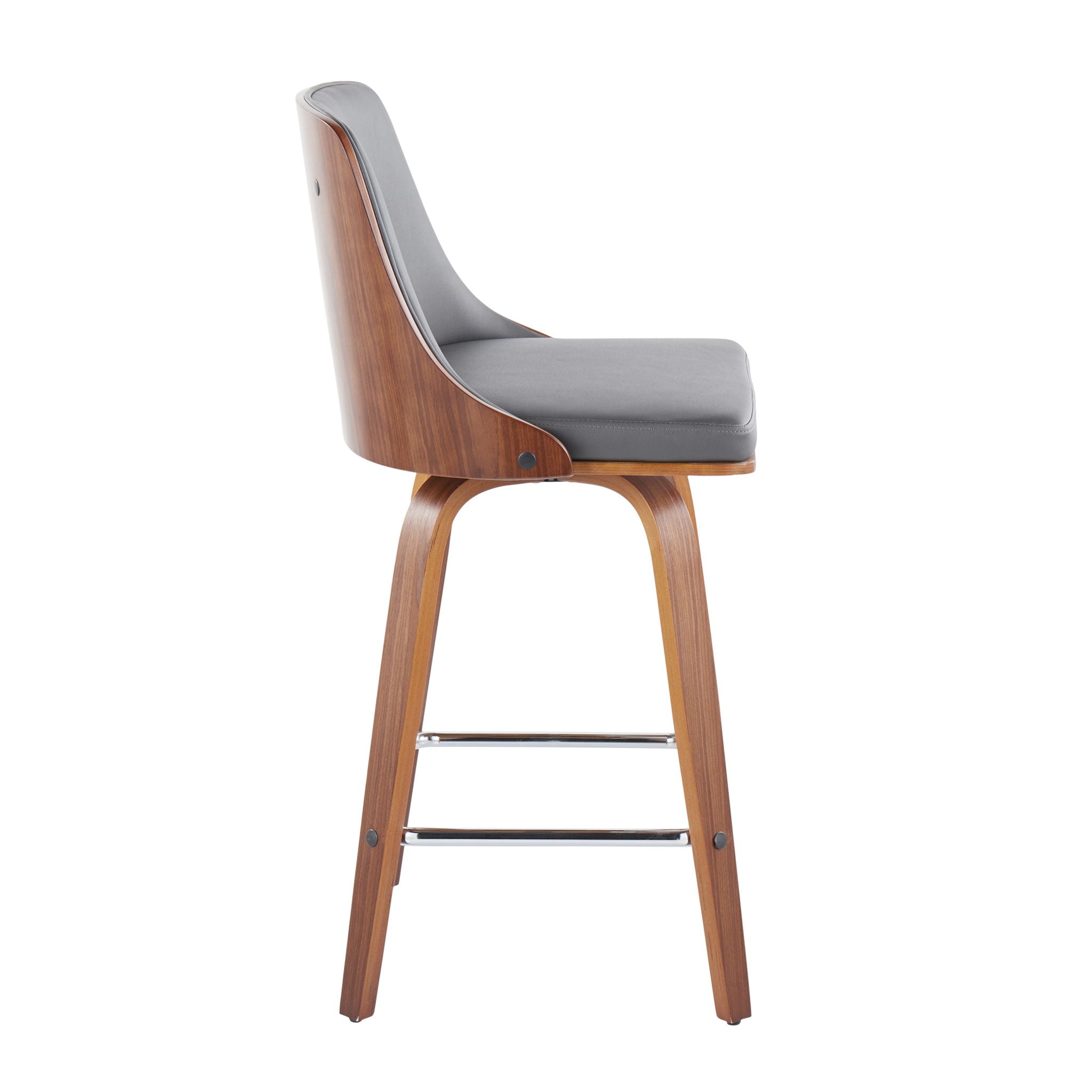 Gianna - Mid Century Modern Fixed Height Counter Stool With Swivel With Square Footrest (Set of 2) - Best Buy Furniture