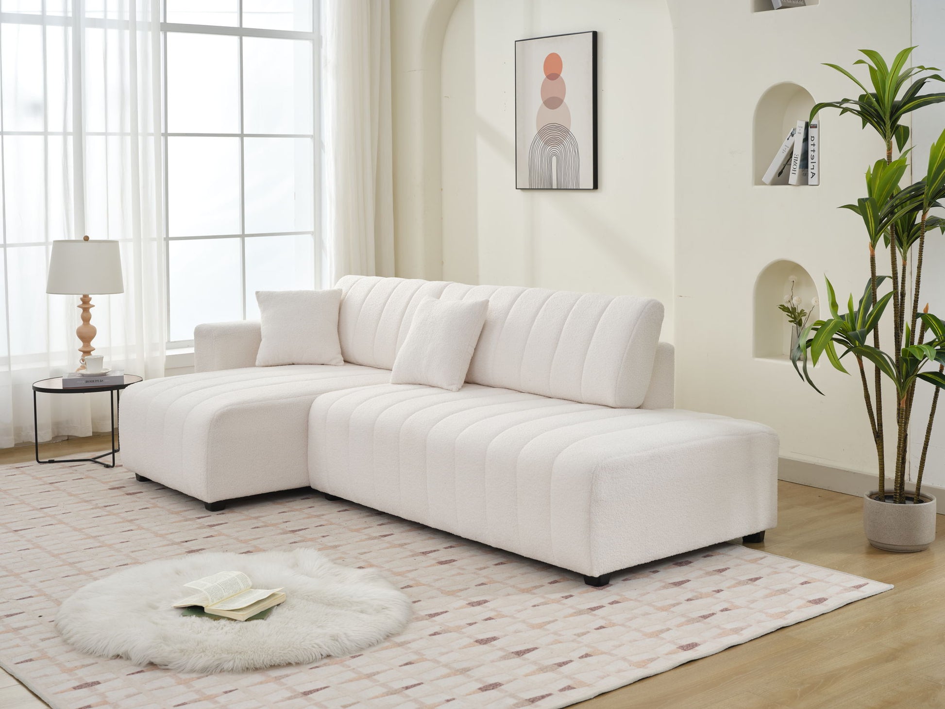 Jessica - Lamb Wool Sectional Sofa With Chaise, Versatile Configuration - Best Buy Furniture