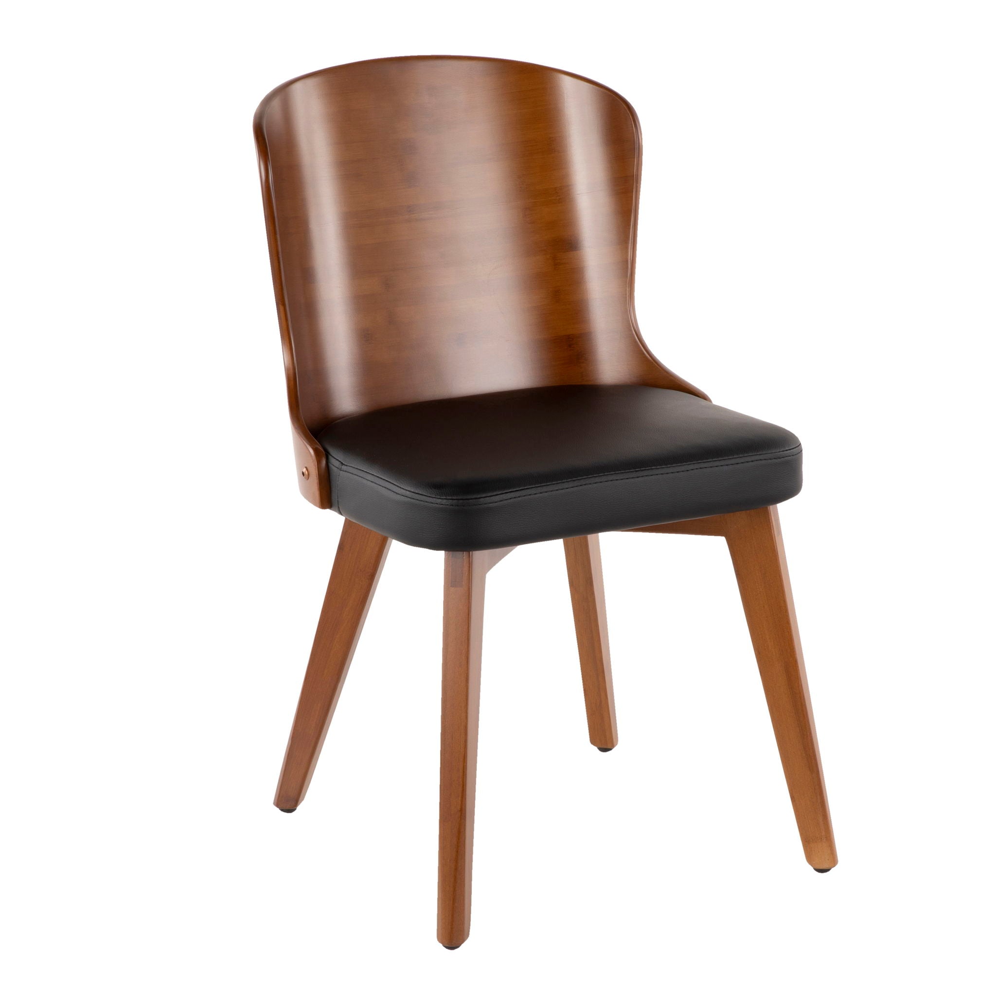 Bocello - Mid-Century Chair - Walnut / Black - Best Buy Furniture