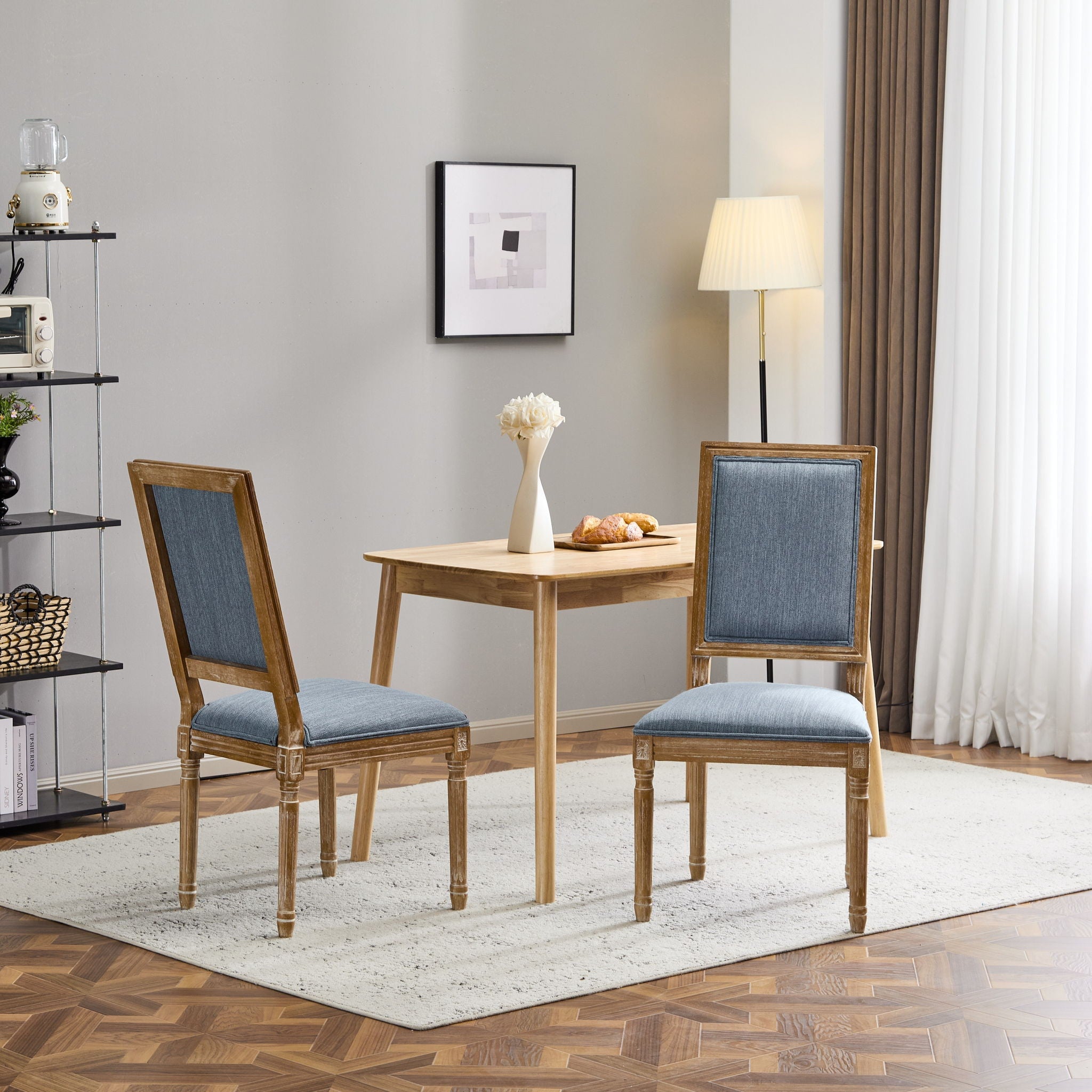 French Country Style Dining Chair With Upholstered Seating And Fluted Legs - Best Buy Furniture