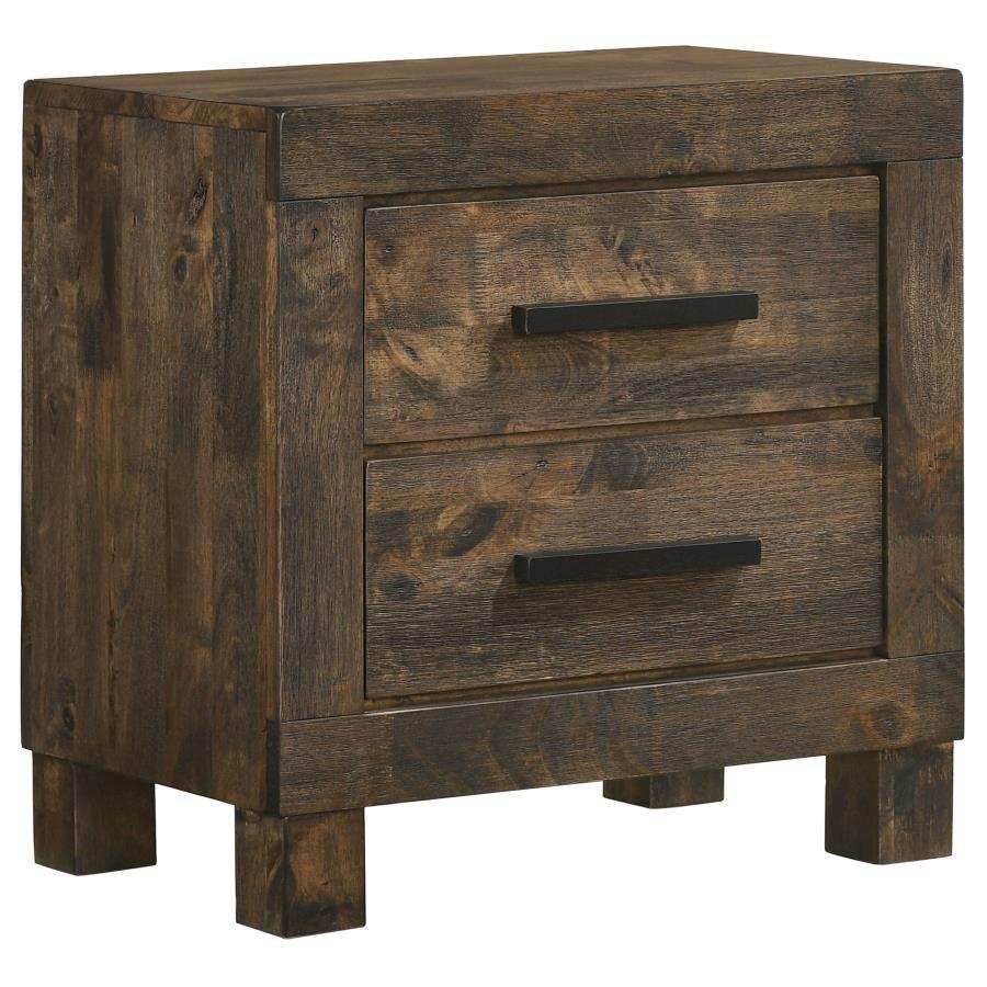 Woodmont - 2-Drawer Nightstand - Rustic Golden Brown - Best Buy Furniture