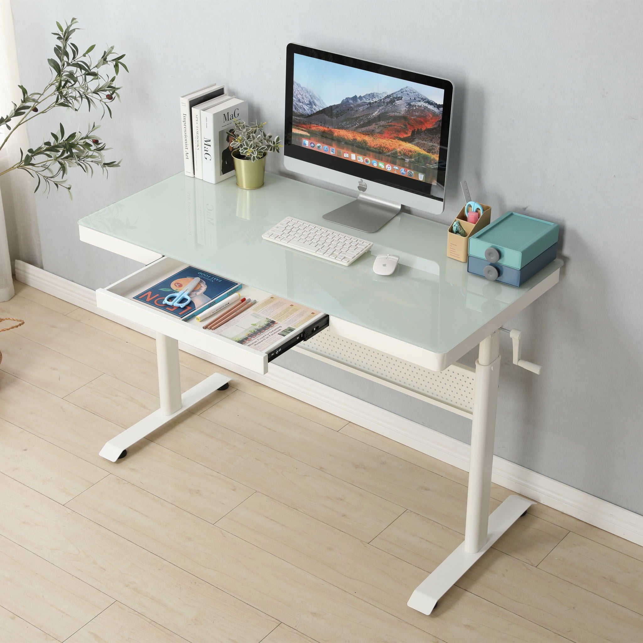 Standing Desk With Metal Drawer, Adjustable Height Stand Up Desk, Sit Stand Home Office Desk, Ergonomic Workstation - Best Buy Furniture