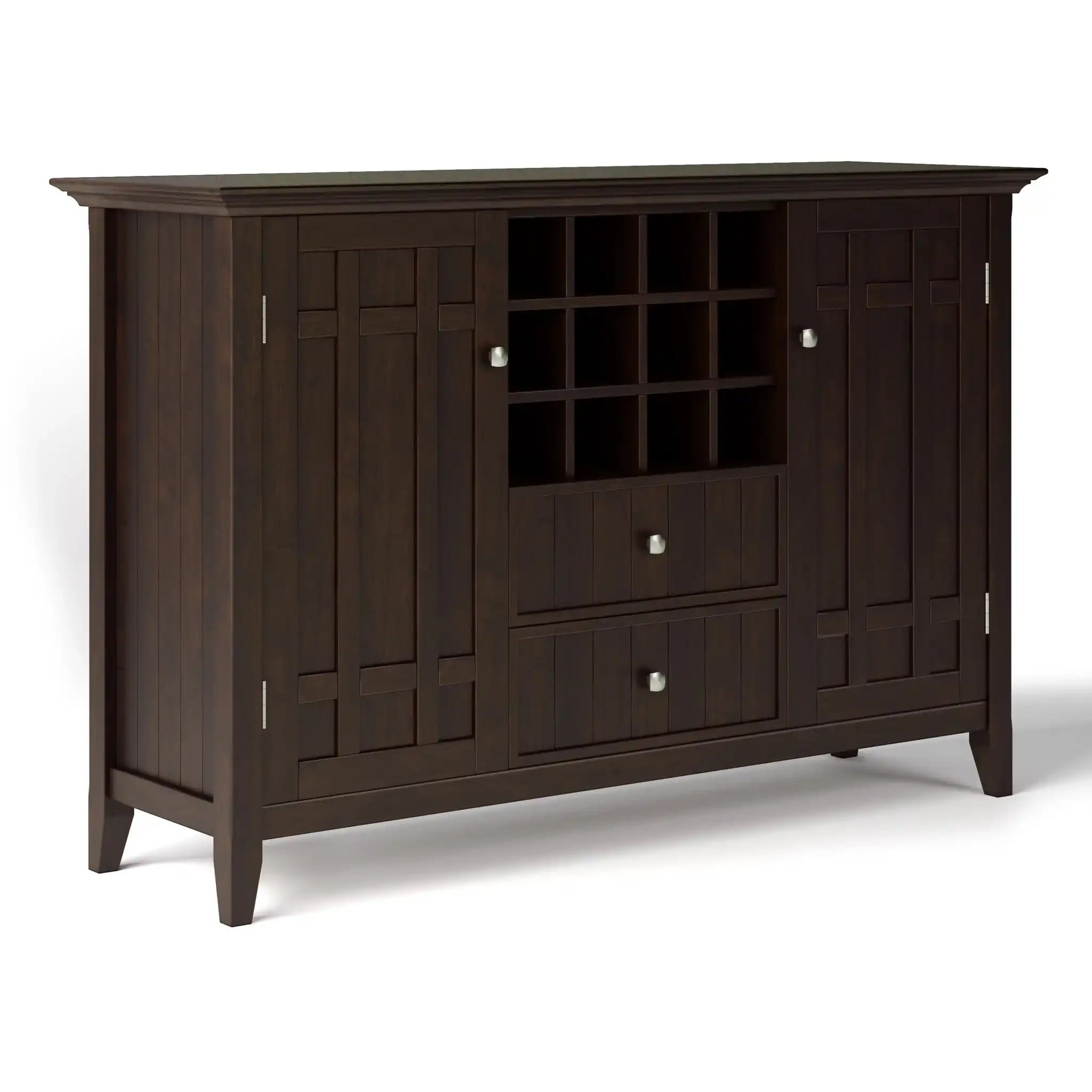 Bedford - Sideboard Buffet And Wine Rack - Dark Chestnut Brown - Best Buy Furniture