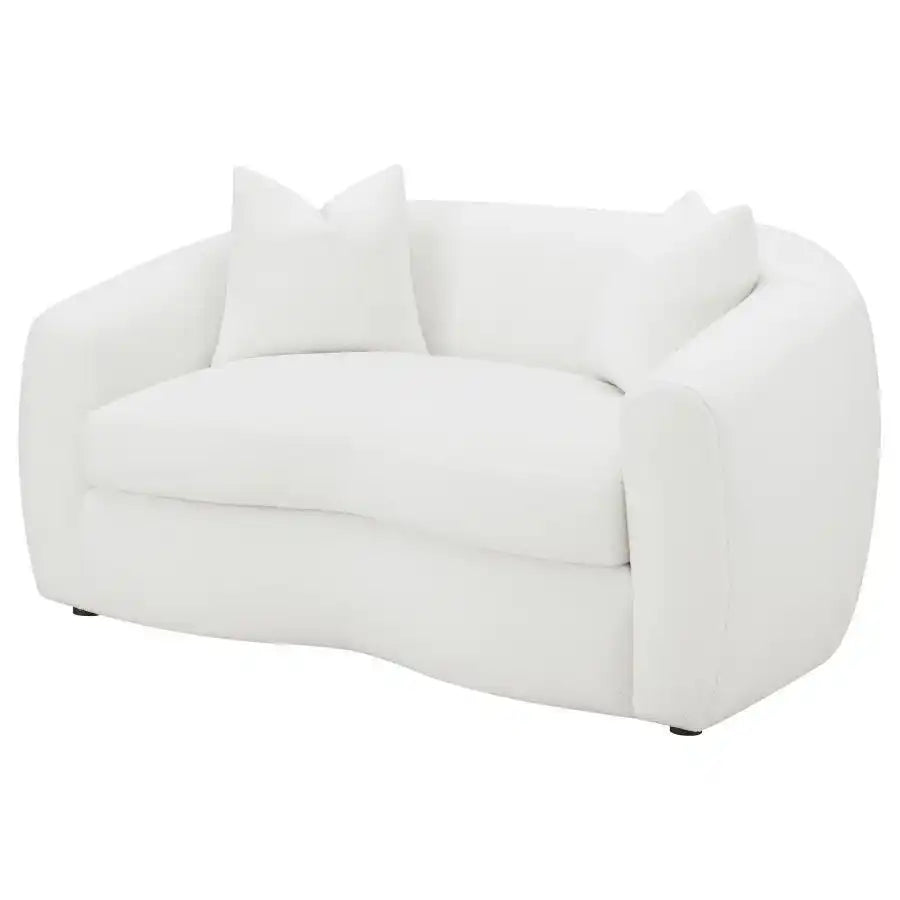 Isabella - Faux Sheepskin Upholstered Loveseat Natural - Ivory - Best Buy Furniture