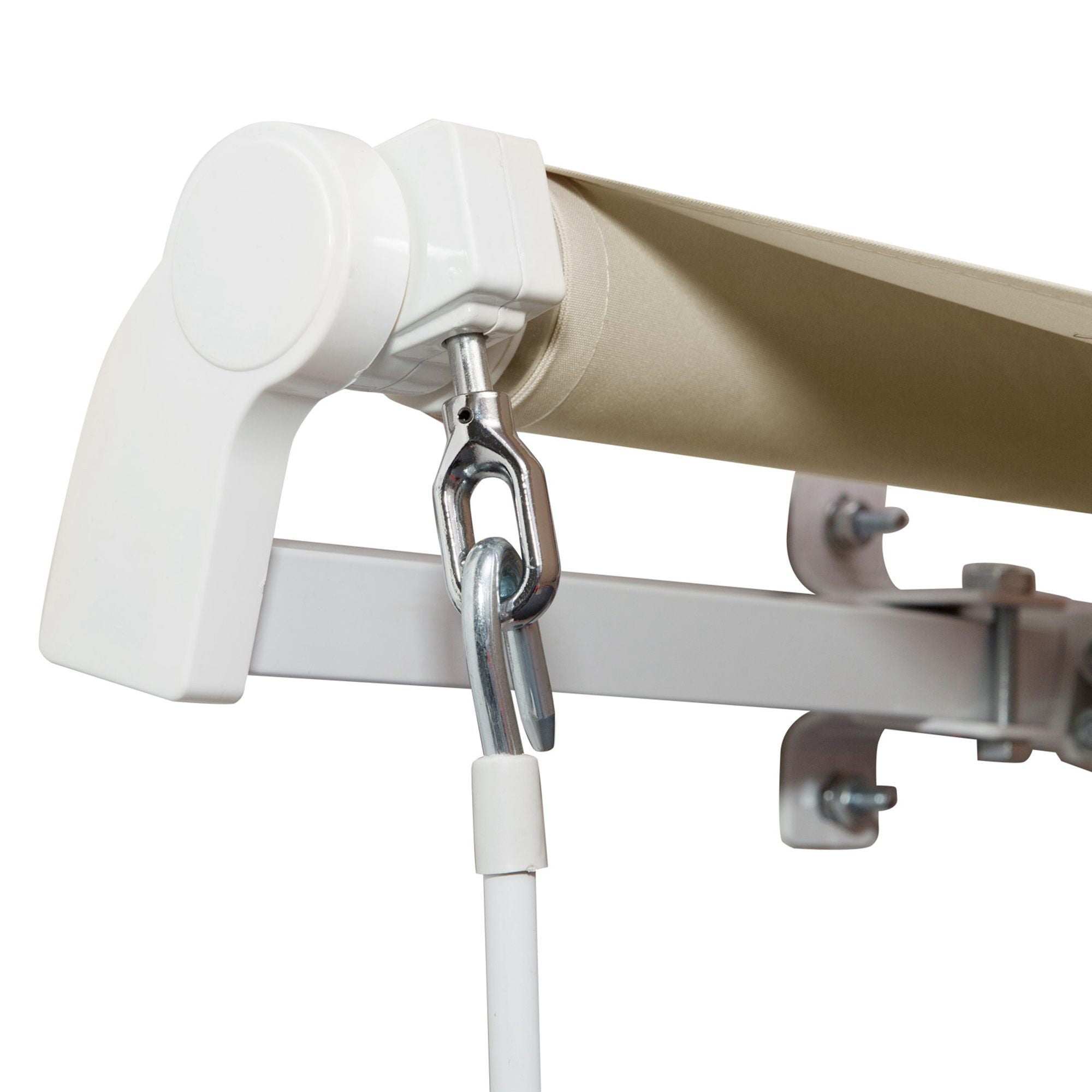 Outsunny - 12' x 8' Retractable Awning Patio Awnings Sun Shade Shelter With Manual Crank Handle, 280G / M² Uv & Water-Resistant Fabric And Aluminum Frame For Deck, Balcony, Yard - Cream White - Best Buy Furniture