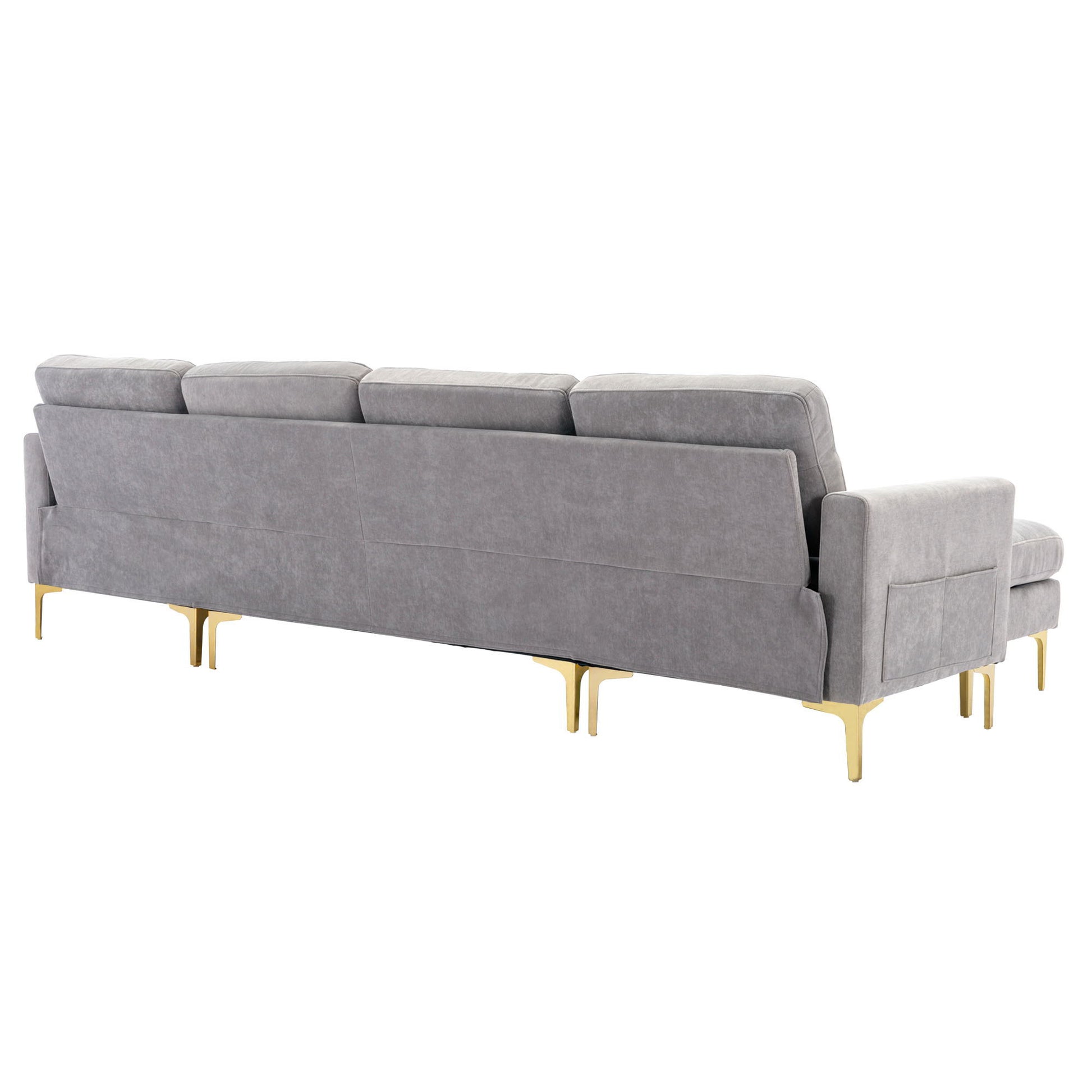 Modern L - Shape Convertible Sectional Sofa With Movable Ottoman - Best Buy Furniture