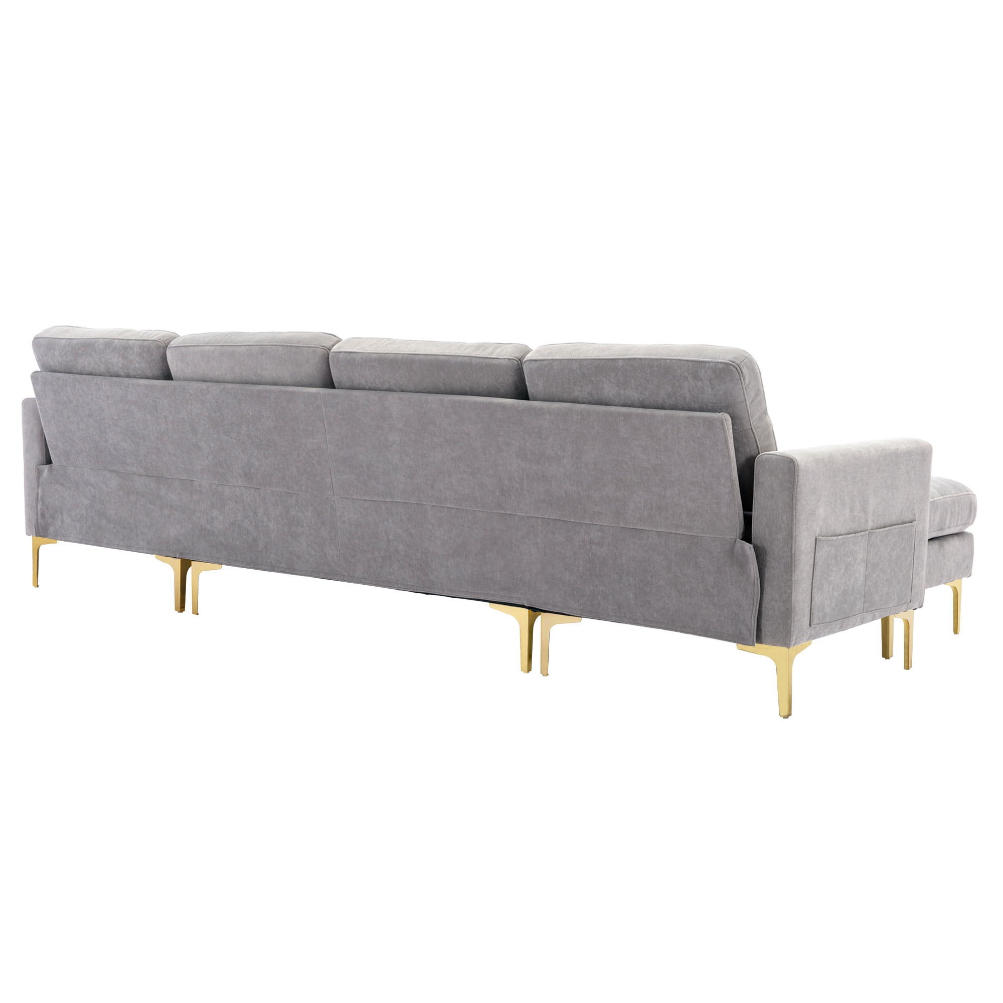 Modern L - Shape Convertible Sectional Sofa With Movable Ottoman - Best Buy Furniture