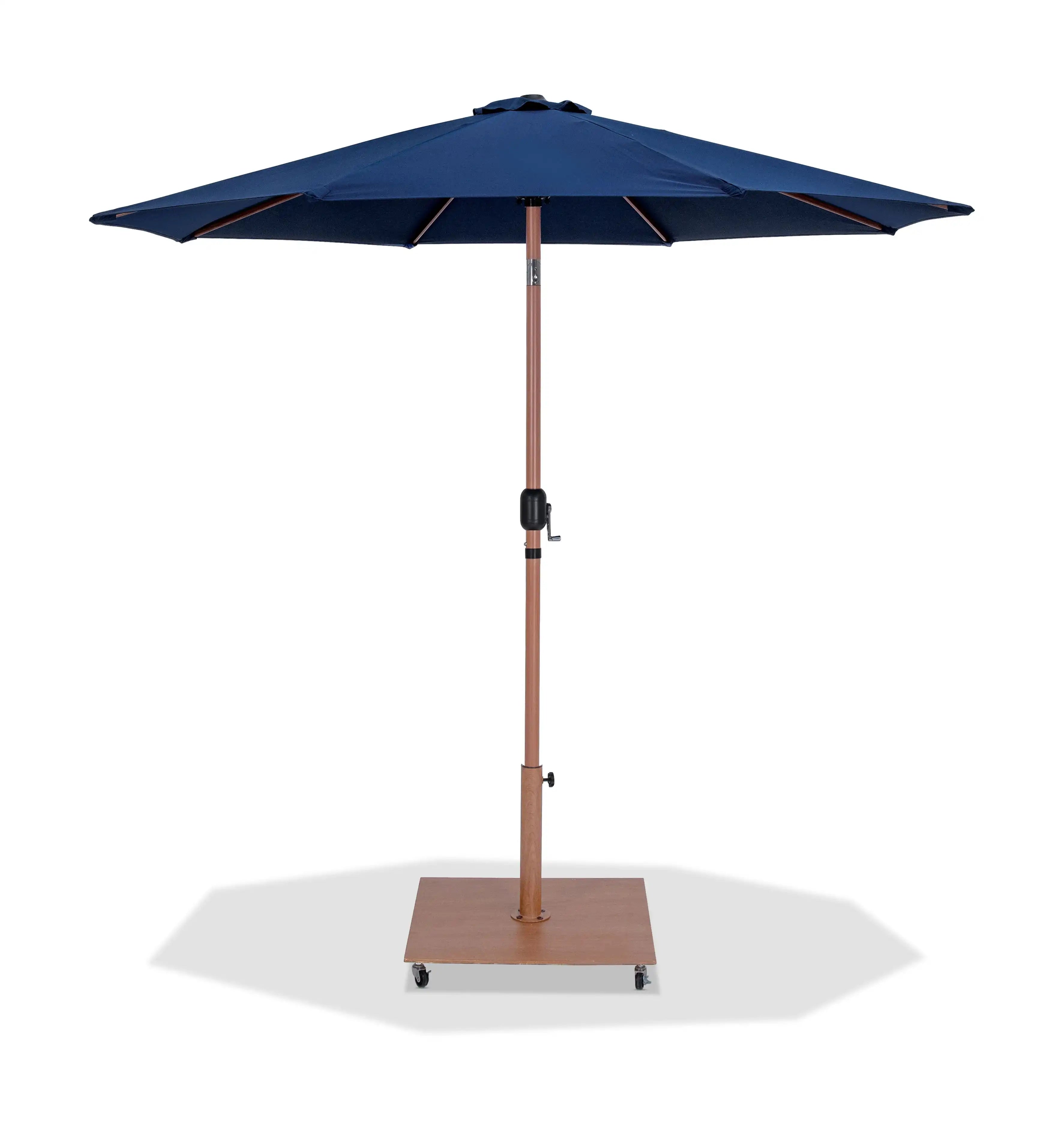 Fiji - Aluminum Patio Umbrella With Square Teak Base - Best Buy Furniture